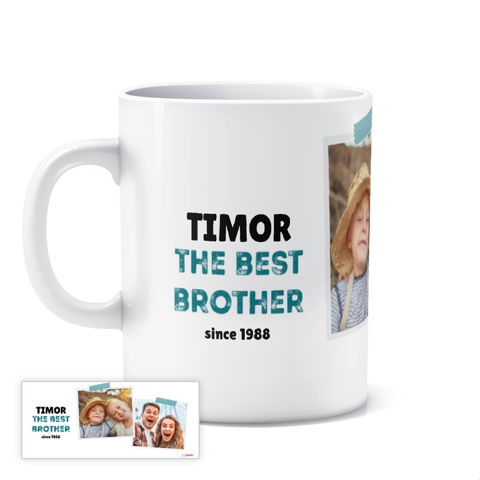 Mok | Best brother | met eigen foto's en tekst