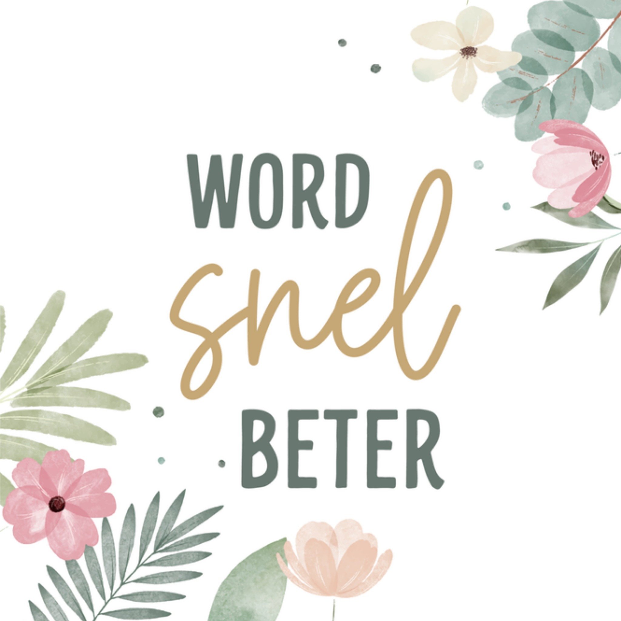 Papercute Beterschapskaart Word snel beter Vierkant