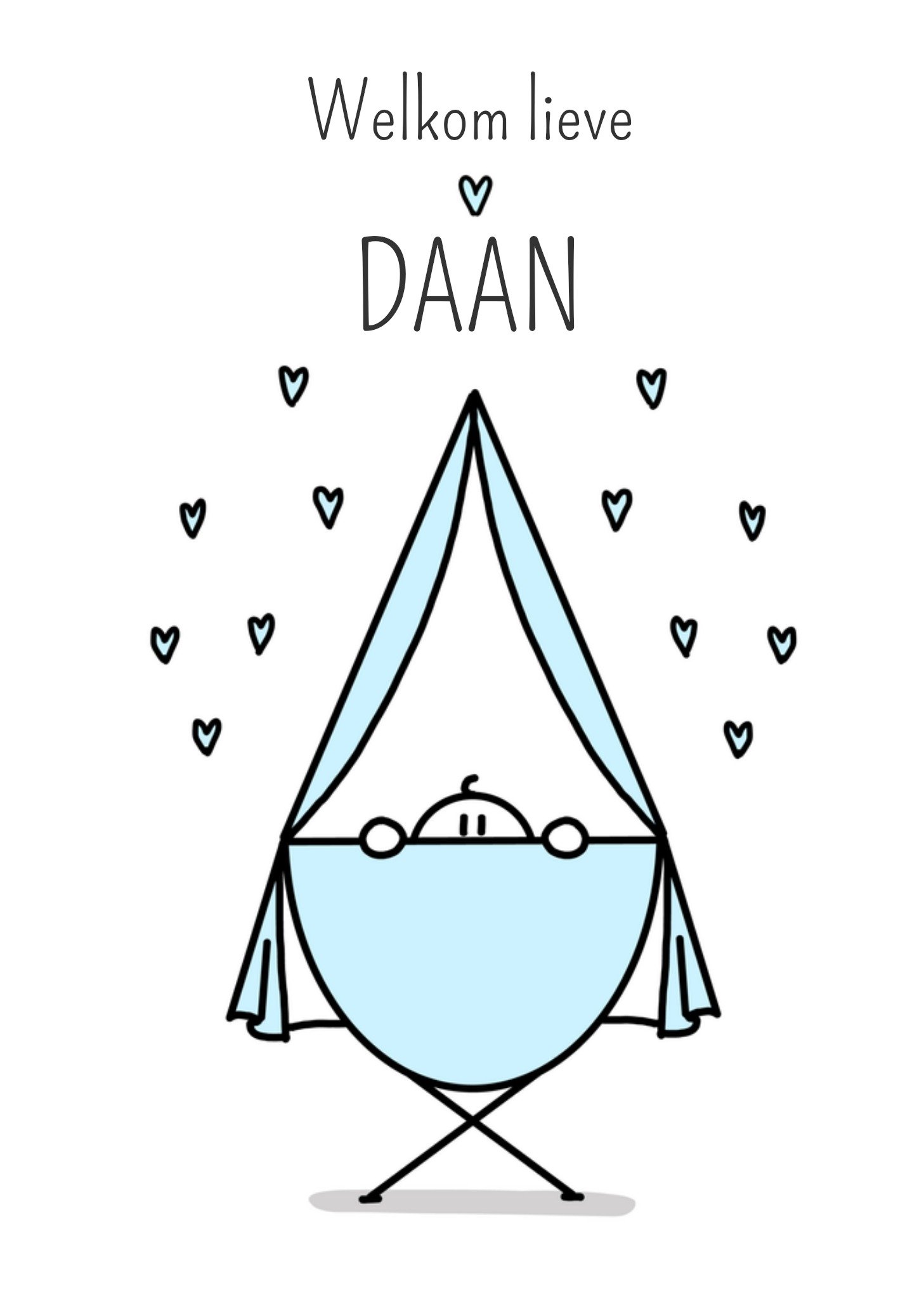 Geboortekaart met naam Kaart YH Tekent