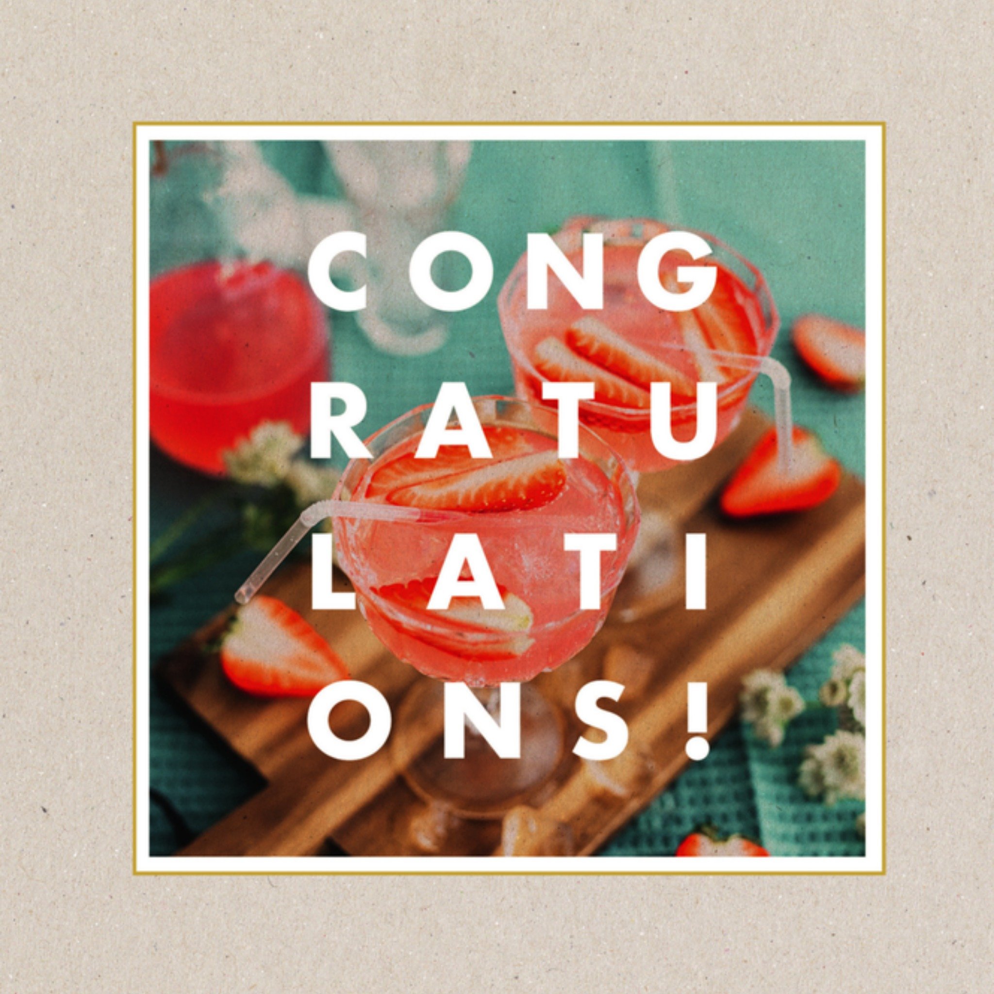 Felicitatiekaart drankjes Vierkante Kaart Paperclip