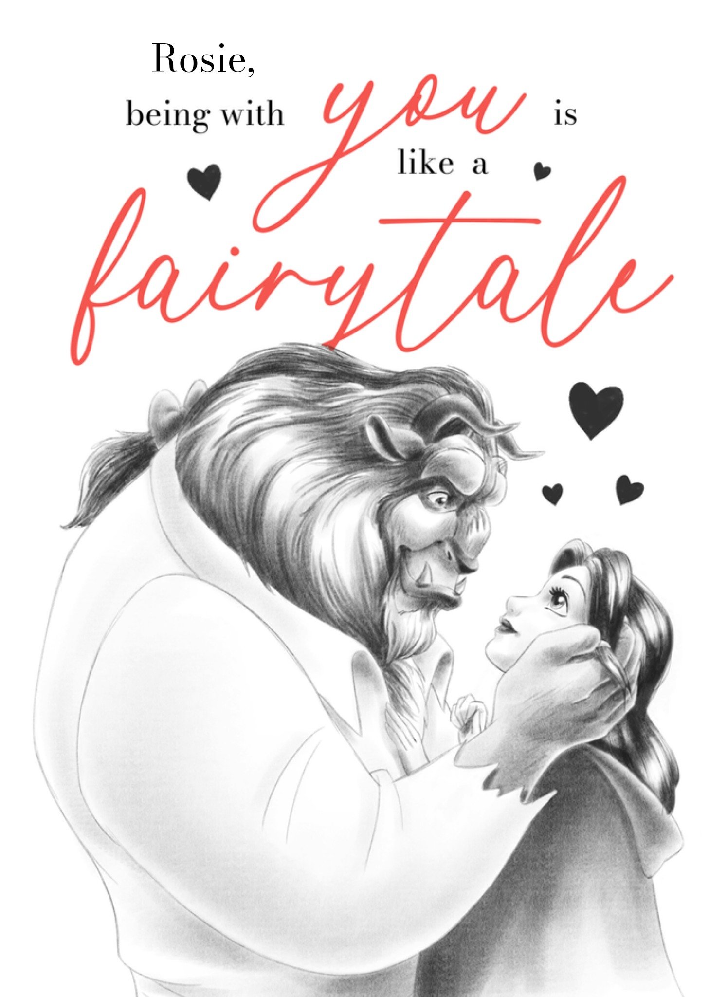 Valentijnskaart Prinsessen Being With You Is Like A Fairytale Met naam Kaart Disney