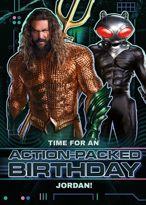 Aquaman | Verjaardagskaart | Action-packed birthday | Met naam