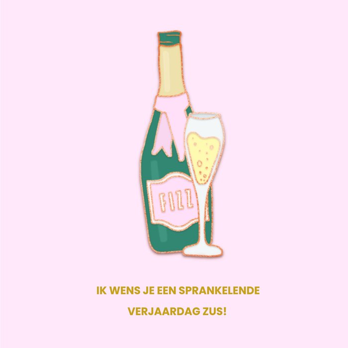 Greetz | Verjaardagskaart | Champagne | Zus