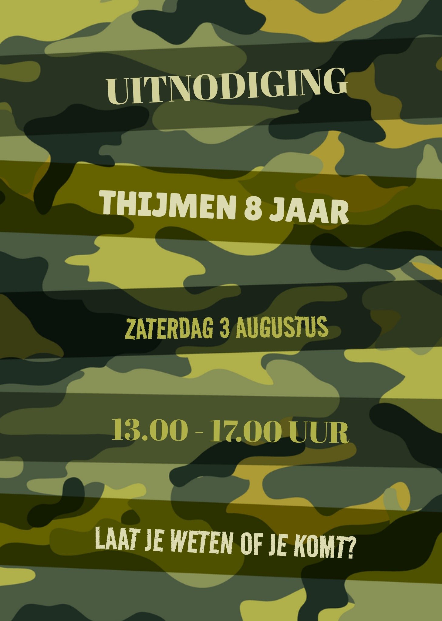 Camouflage uitnodiging Kaart Greetz