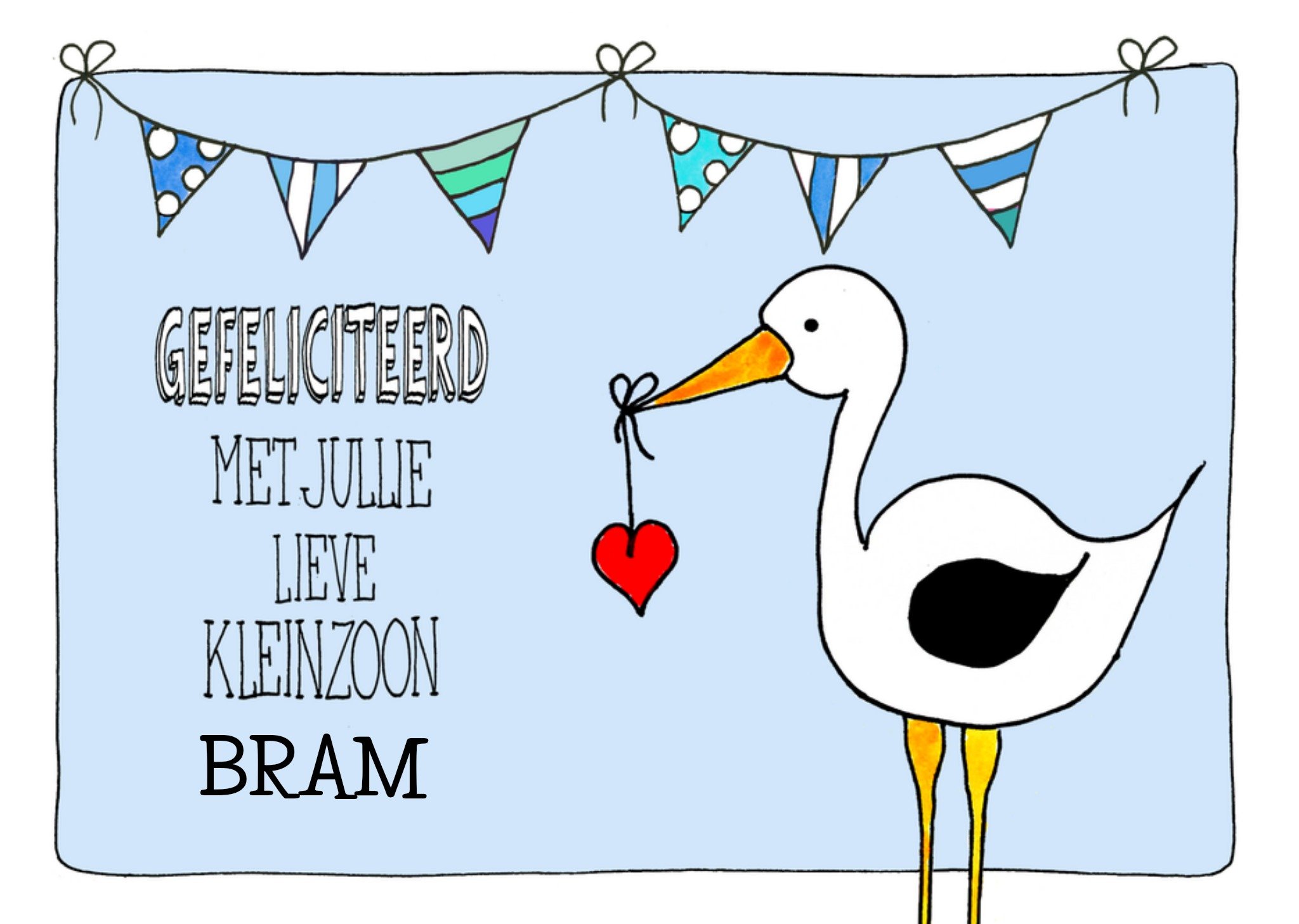 Geboortekaart Kleinzoon Kaart Sandysign