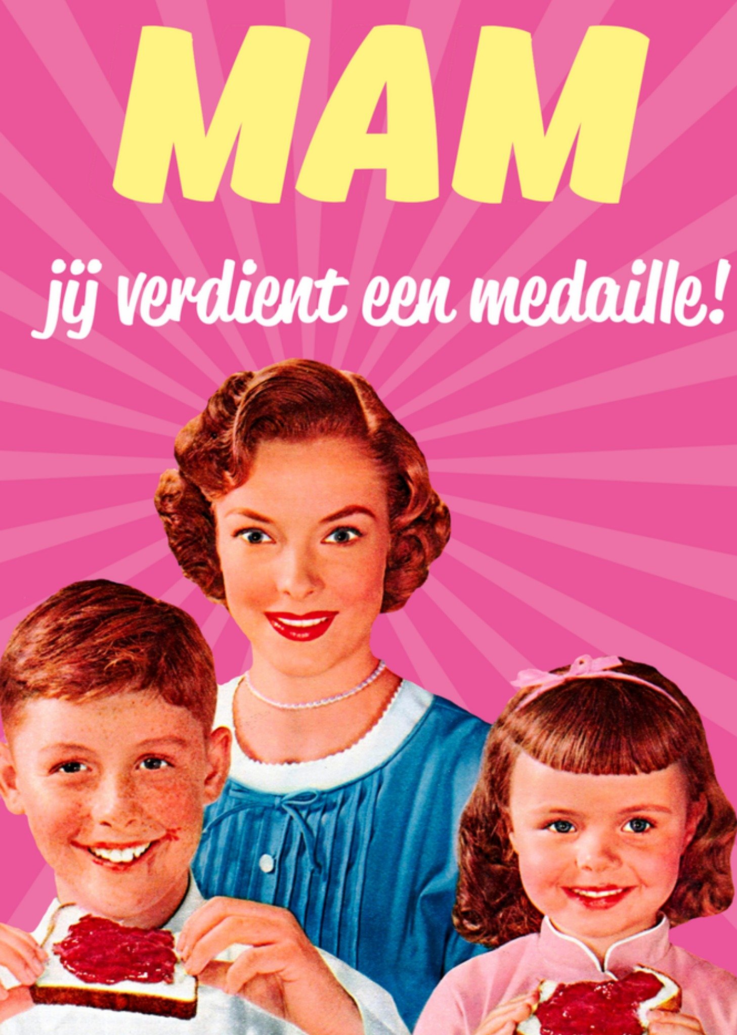 Verjaardagskaart mam medaille Kaart Dean Morris