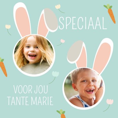 Speciaal Voor Jou Geïllustreerde Haas Foto Upload Tante Pasen Kaart