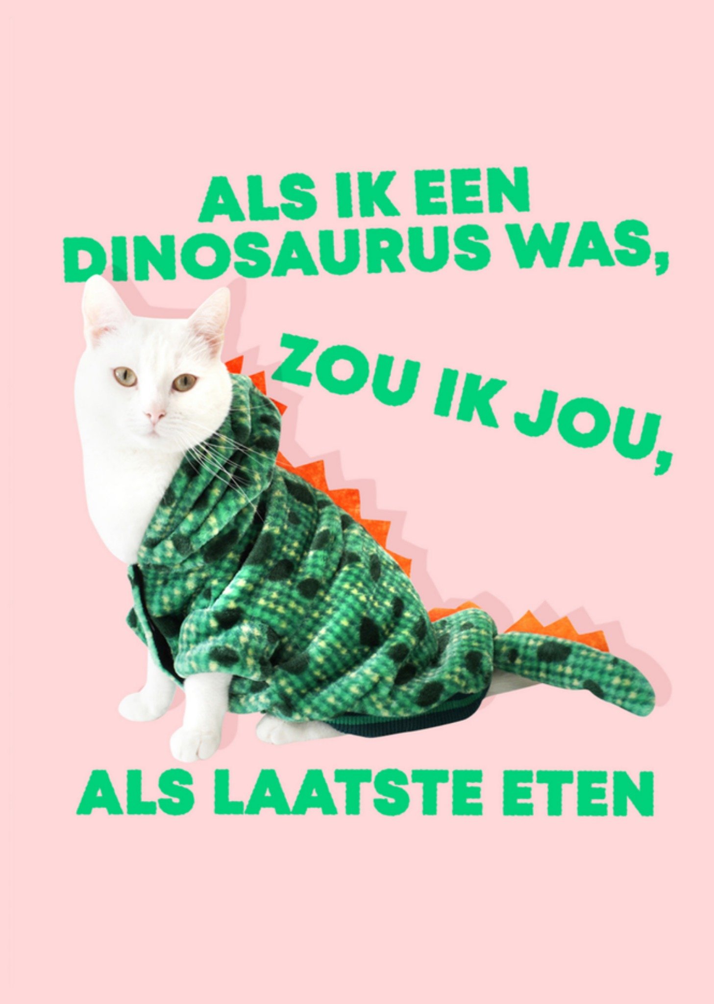 Valentijnskaart dino kat Kaart Jolly Awesome