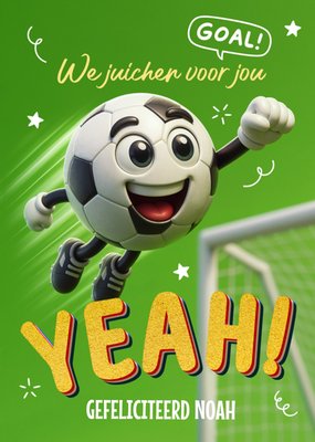 We Juichen Voor Jou Geïllustreerd Voetbal Gefeliciteerd Kaart