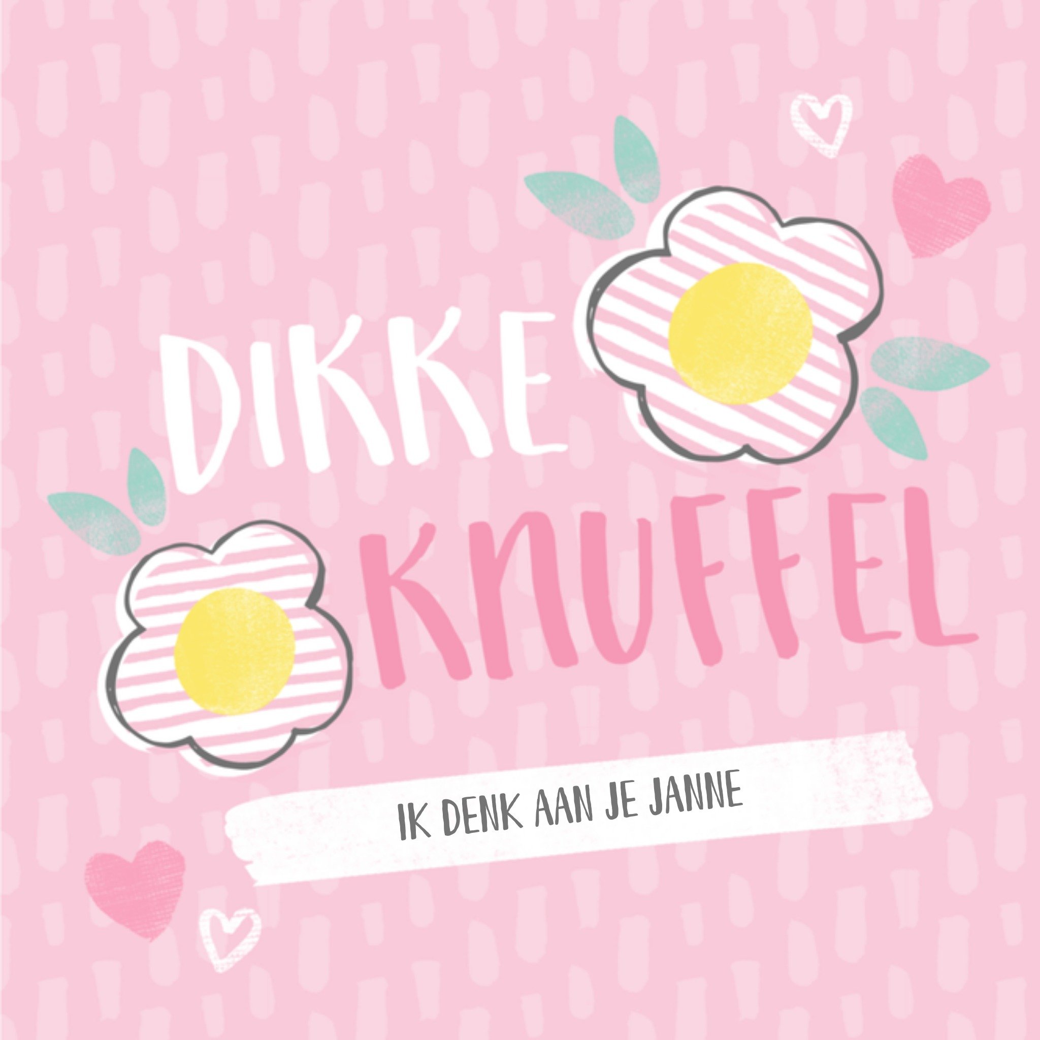 Greetz Denken aan kaart met aanpasbare naam Vierkant