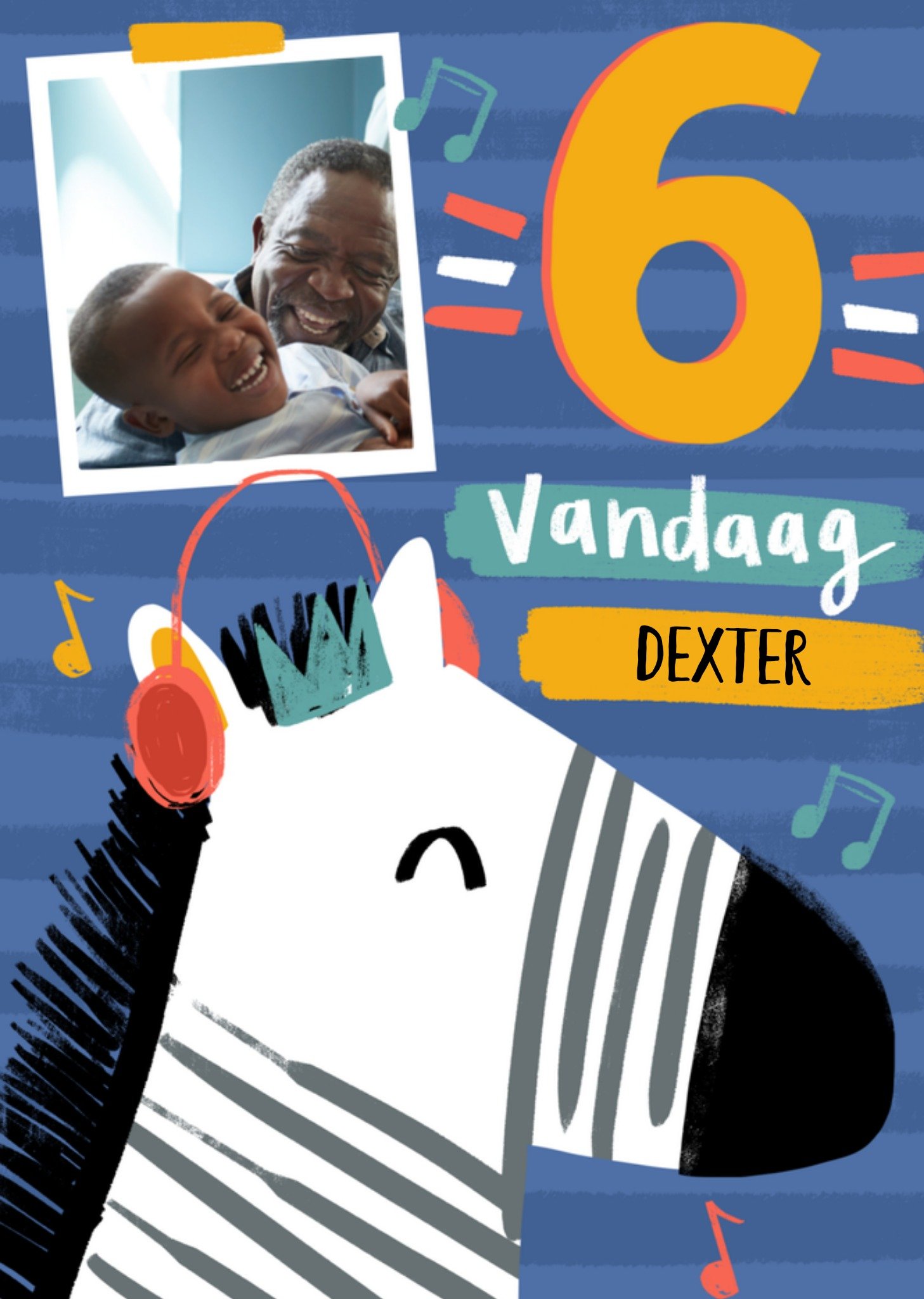 Greetz Verjaardagskaart Zebra met naam Standard Card
