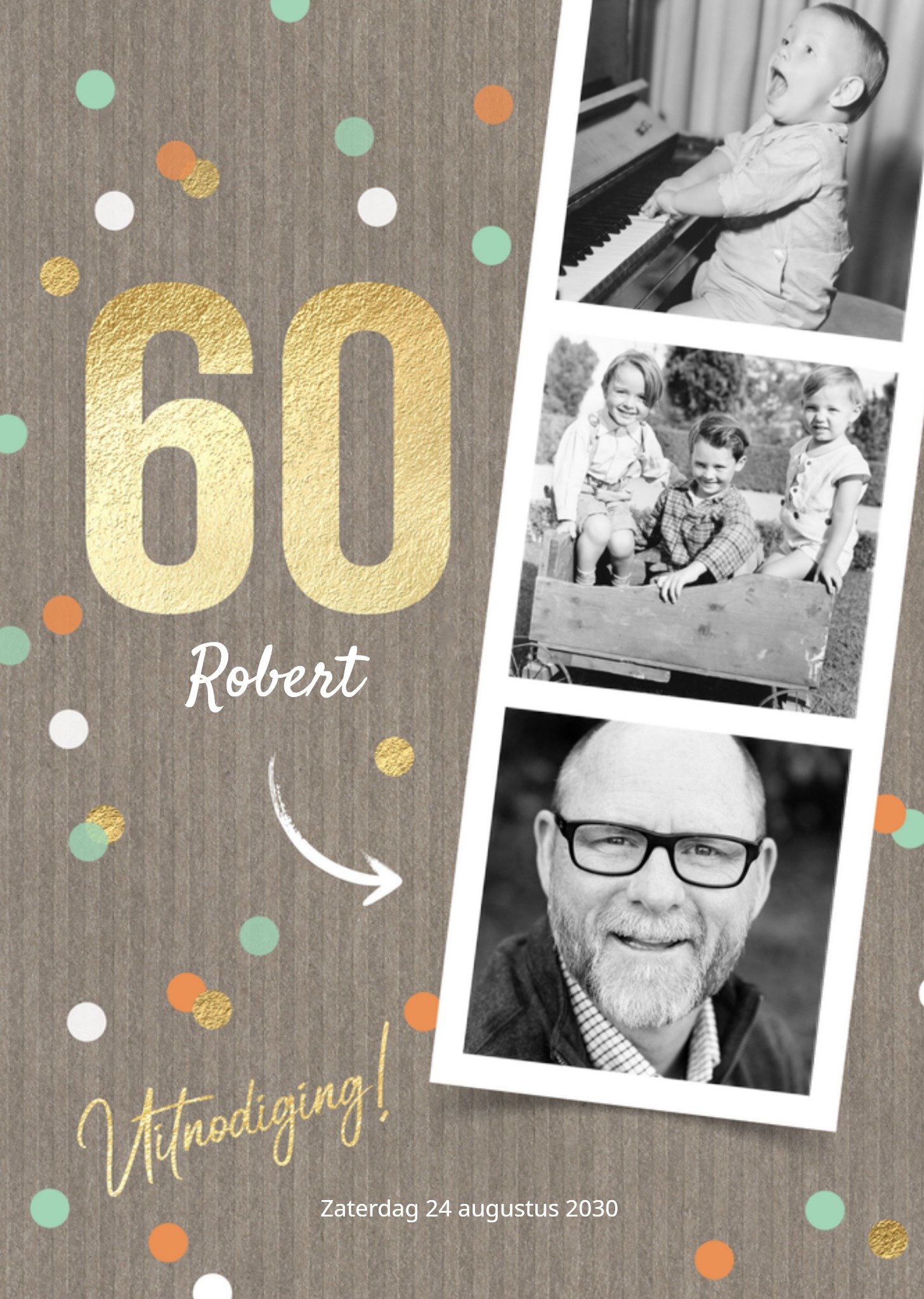 Uitnodiging Verjaardagsfeest 60 KaartLuckz