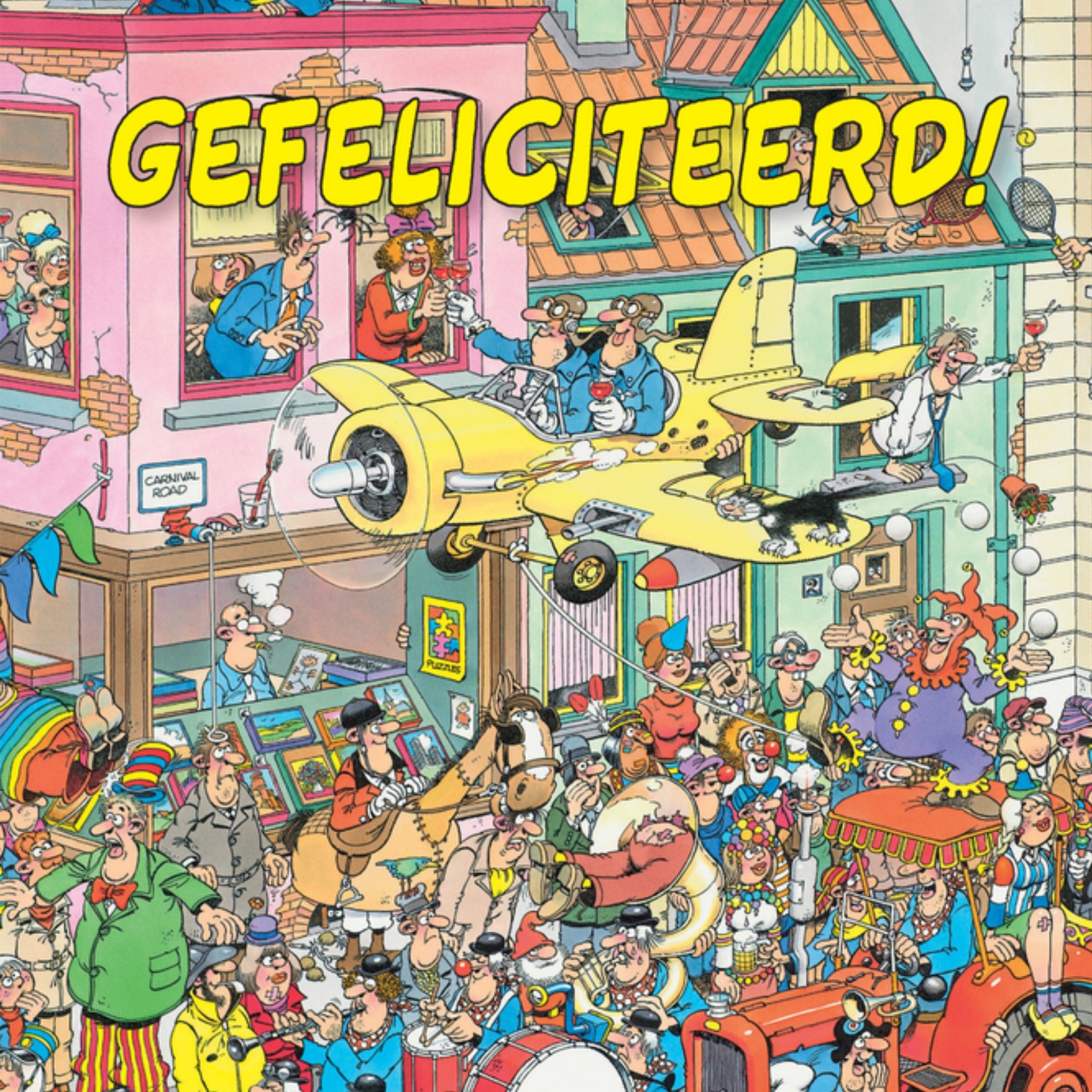 Gefeliciteerd, vliegtuig Vierkante Kaart Jan van Haasteren