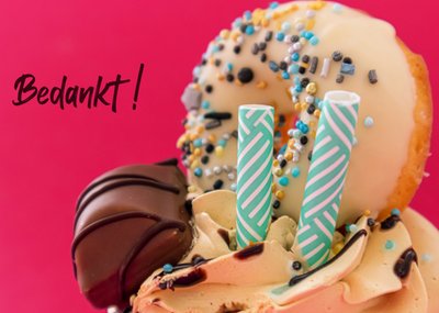 Photoflash | Bedankkaart | cupcake | donut