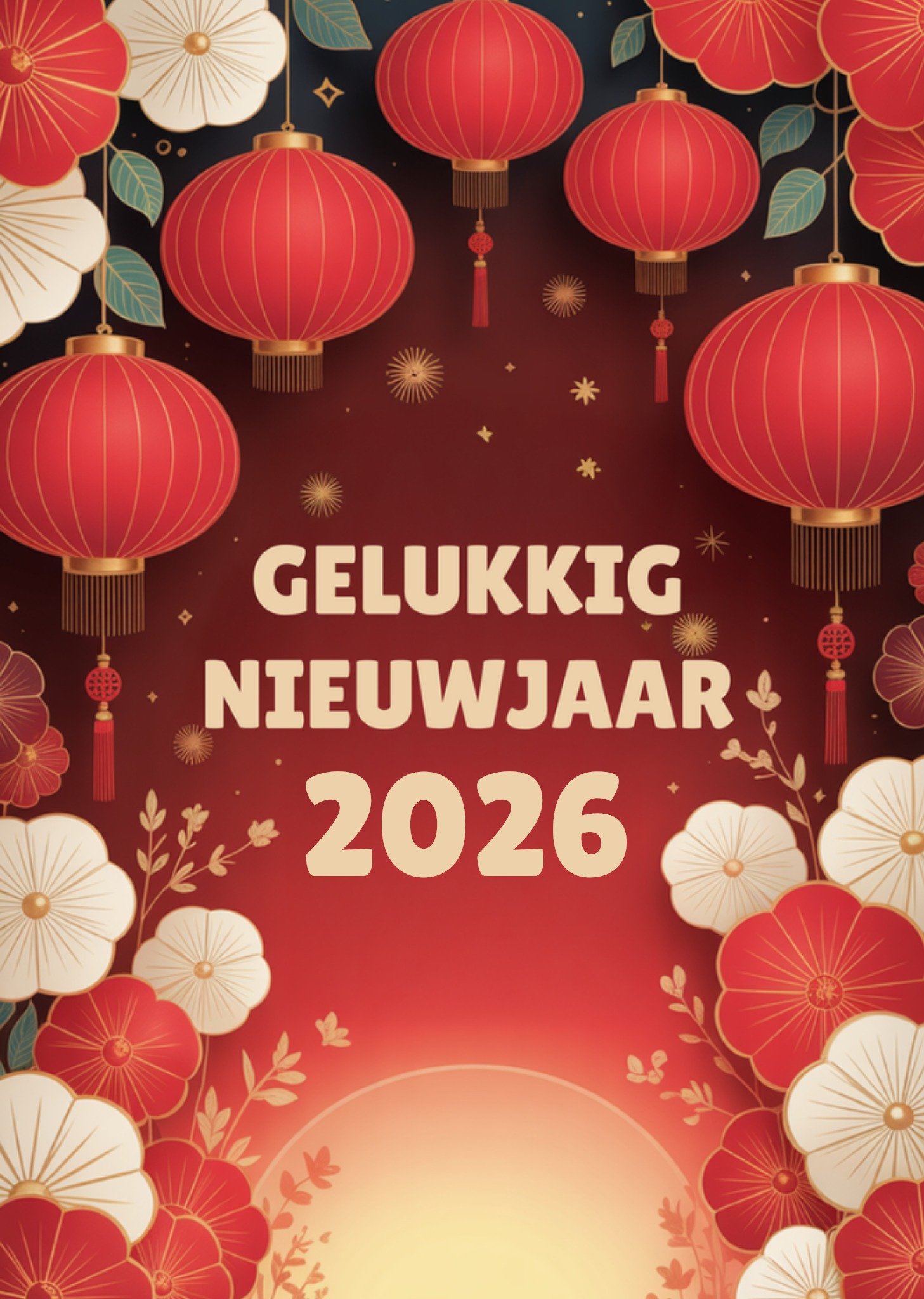 Chinese Nieuwjaarskaart Gelukkig nieuwjaar Kaart Greetz