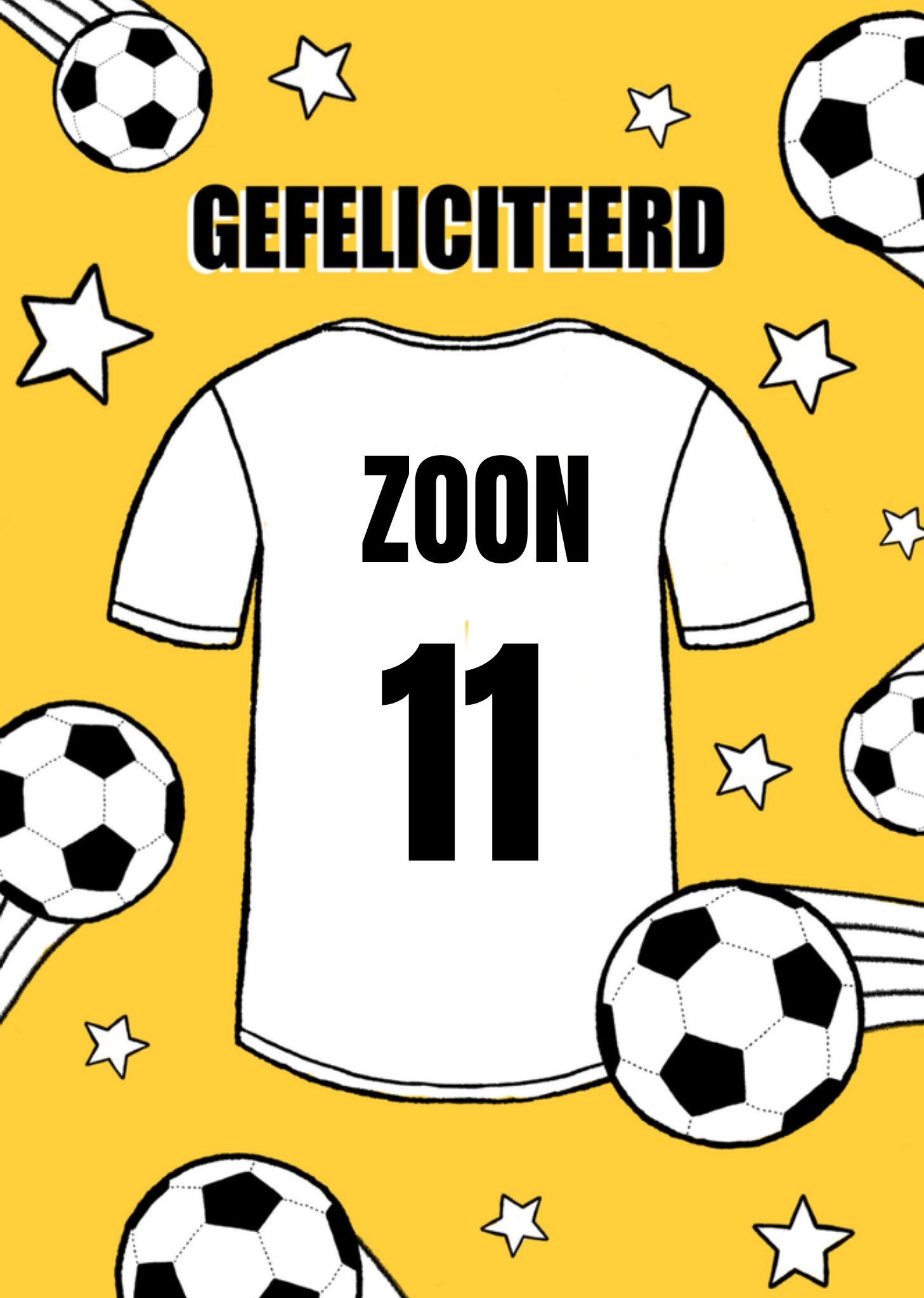 Verjaardag Voetbal Geel Kaart Greetz