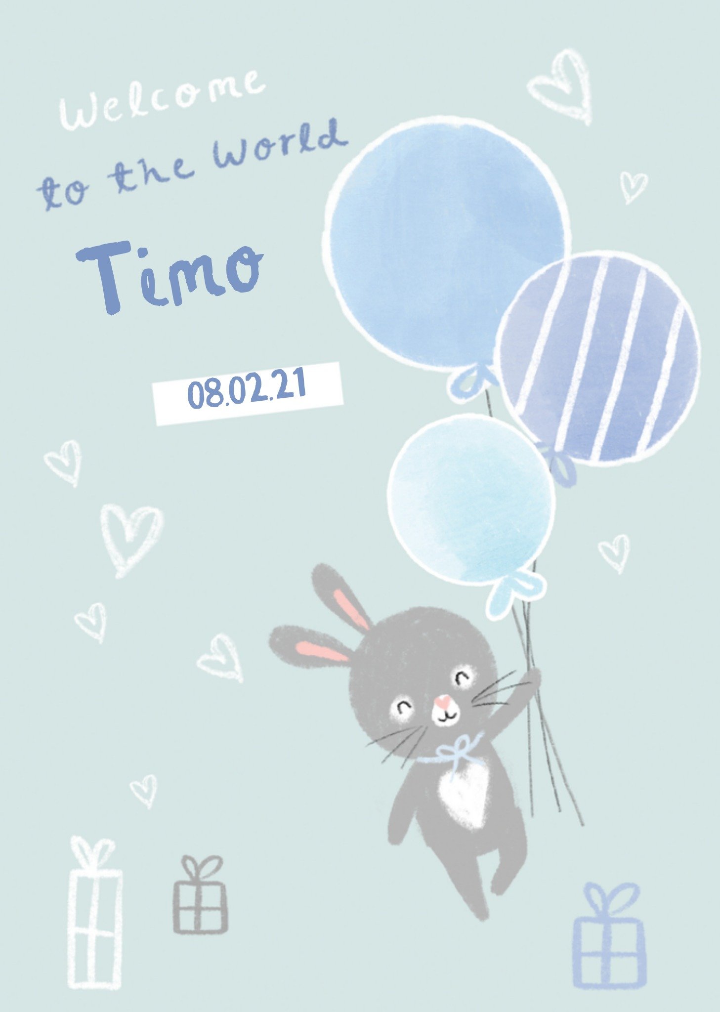 Geboortekaart met naam Kaart Millicent Venton