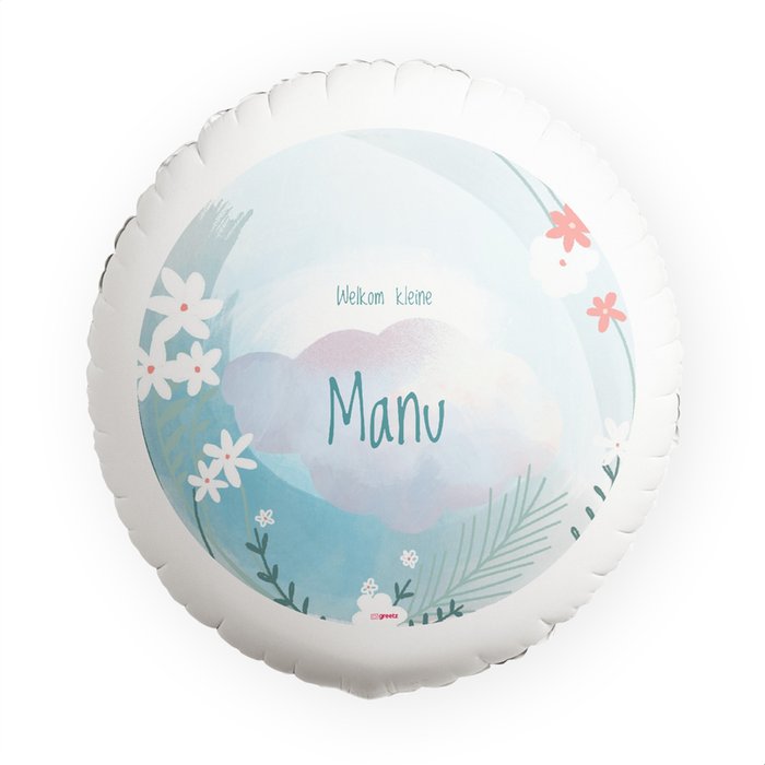 Ballon 'Welkom kleine met eigen naam'