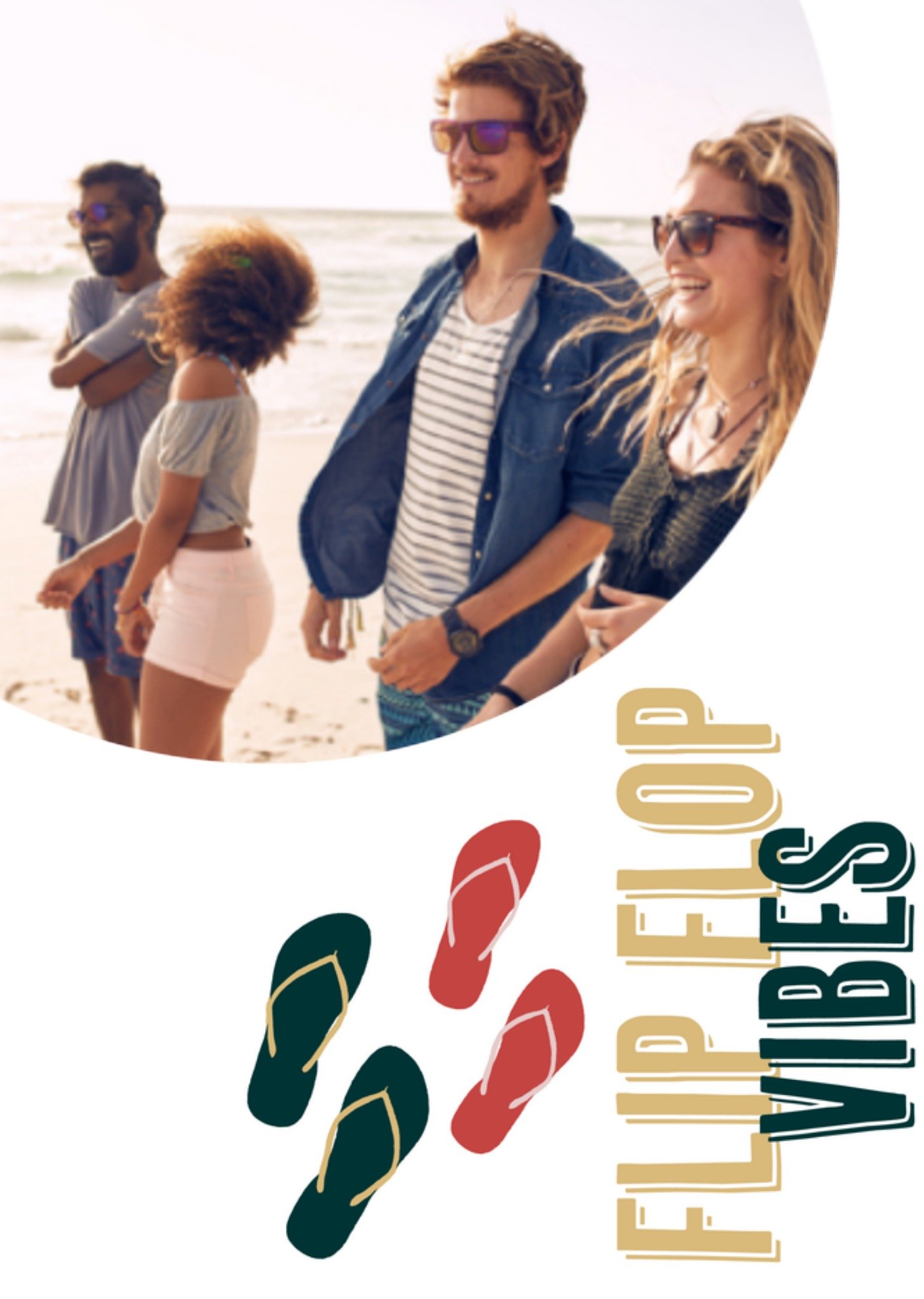 Greetz Vakantiekaart fotokaart slippers Standard Card