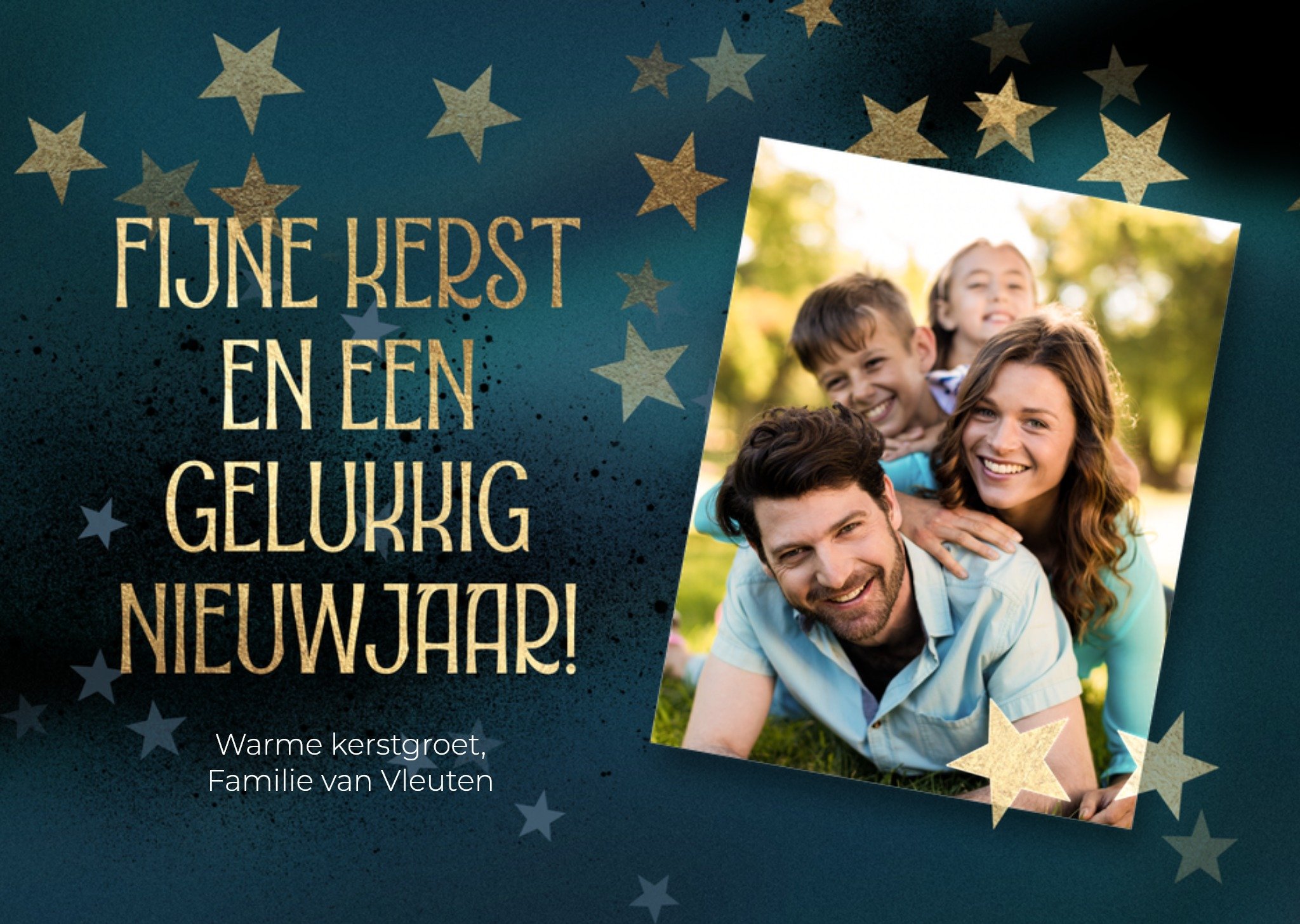 Kerstkaart Met foto Sterren Luckz