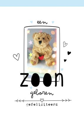 Paperclip collectie | Geboortekaart | Teddybeer