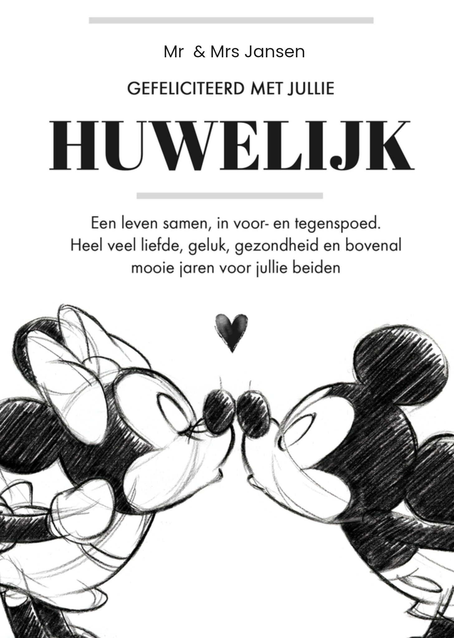 Huwelijkskaart Mickey Mouse Kaart Disney