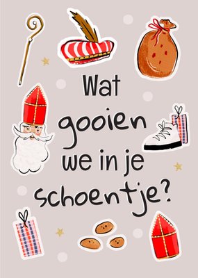 Wat Gooien We In Je Schoentje Geïllustreerde Sinterklaas Kaart