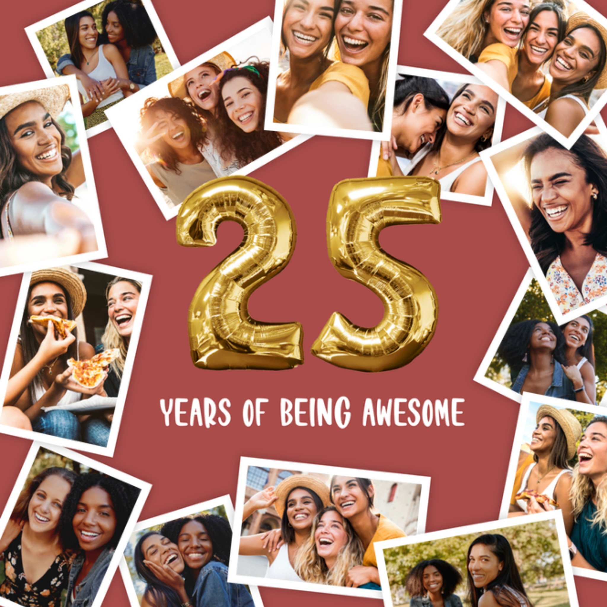 Verjaardagskaart - 25 years of being awesome - Fotokaart