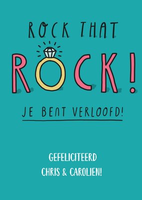 Rock That Rock Je Bent Verloofd Ring Typografie Kaart