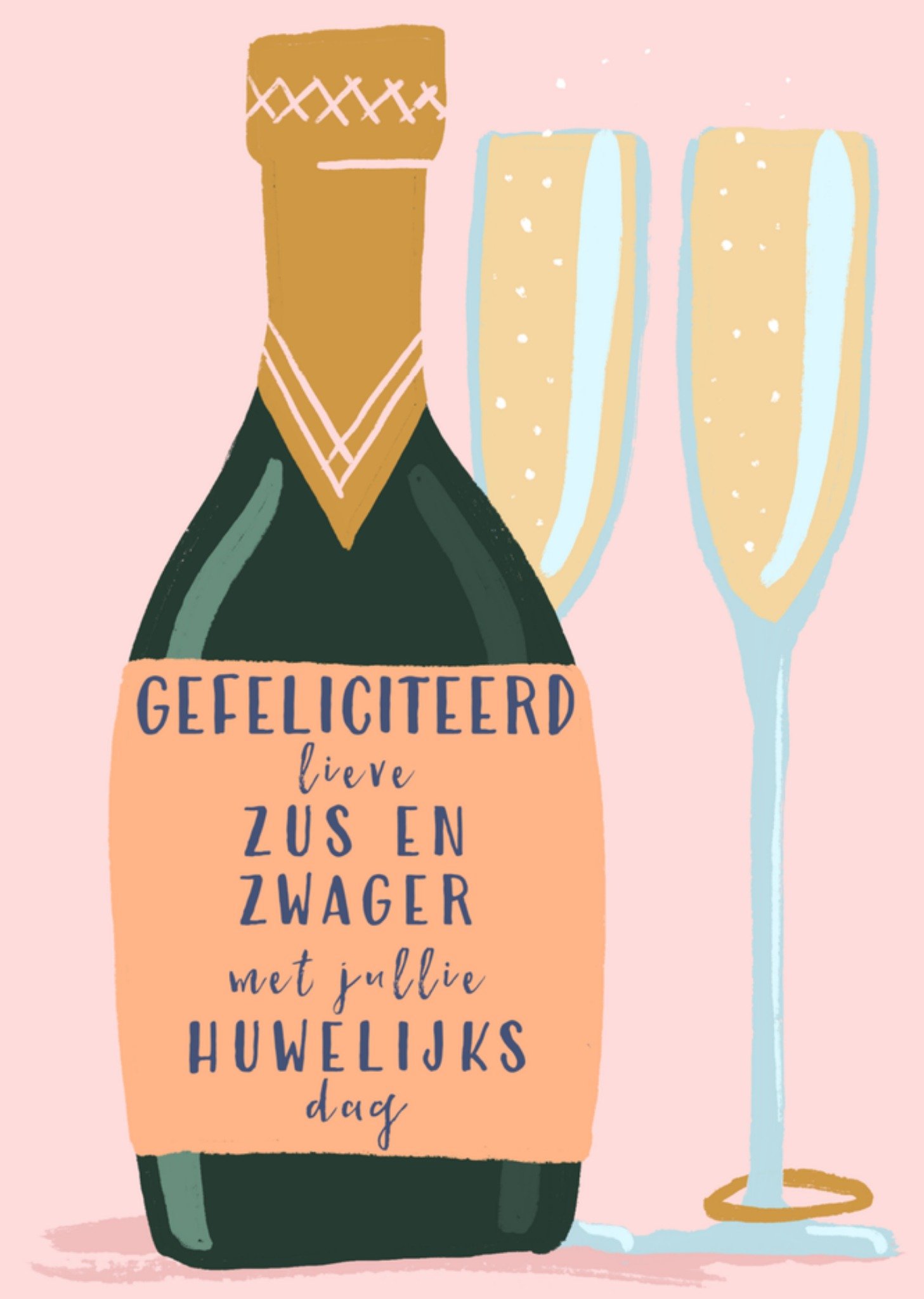 Huwelijkskaart Champagne Kaart Greetz
