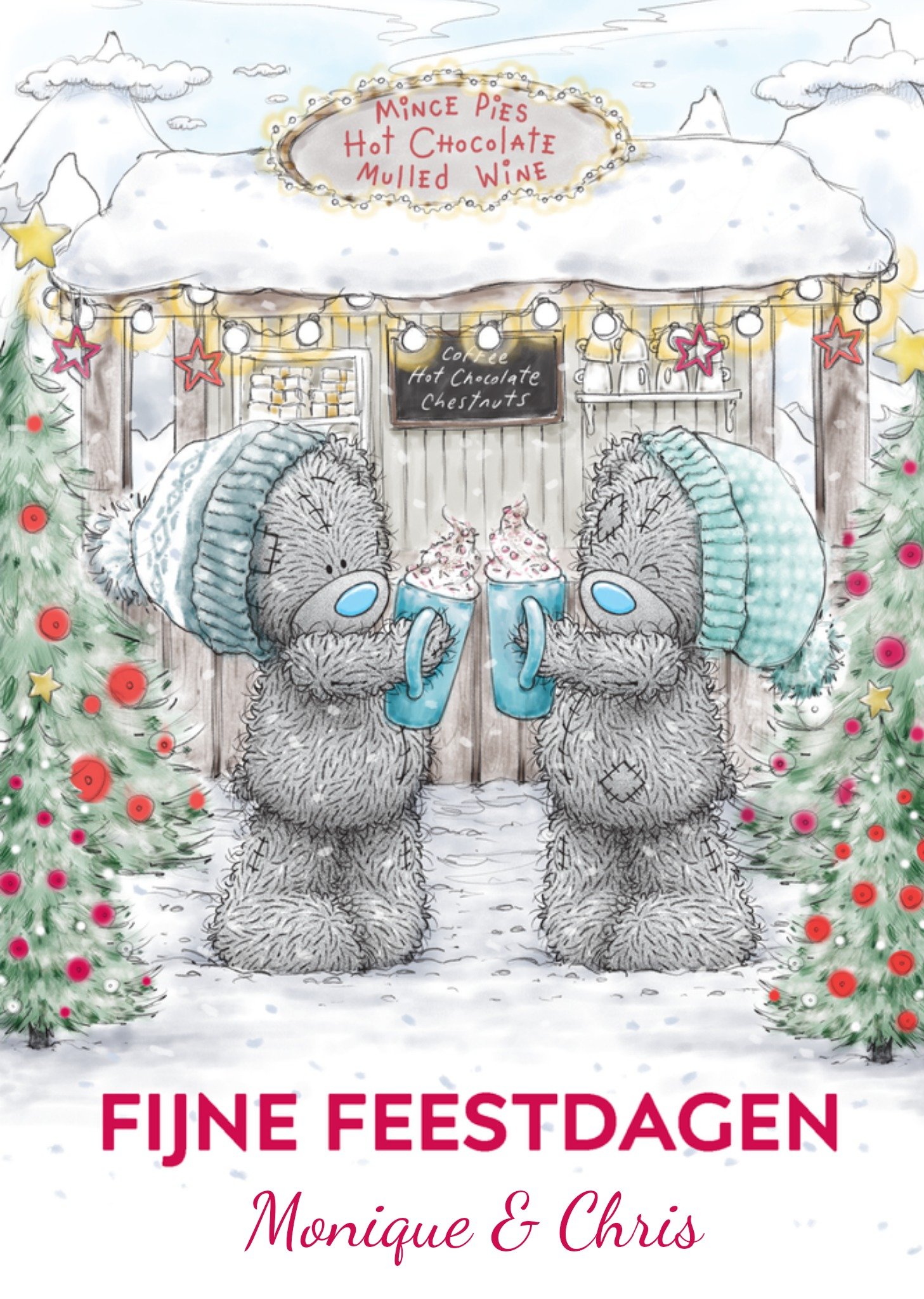 Kerstkaart Tatty Teddy Feestelijk eten Me to You