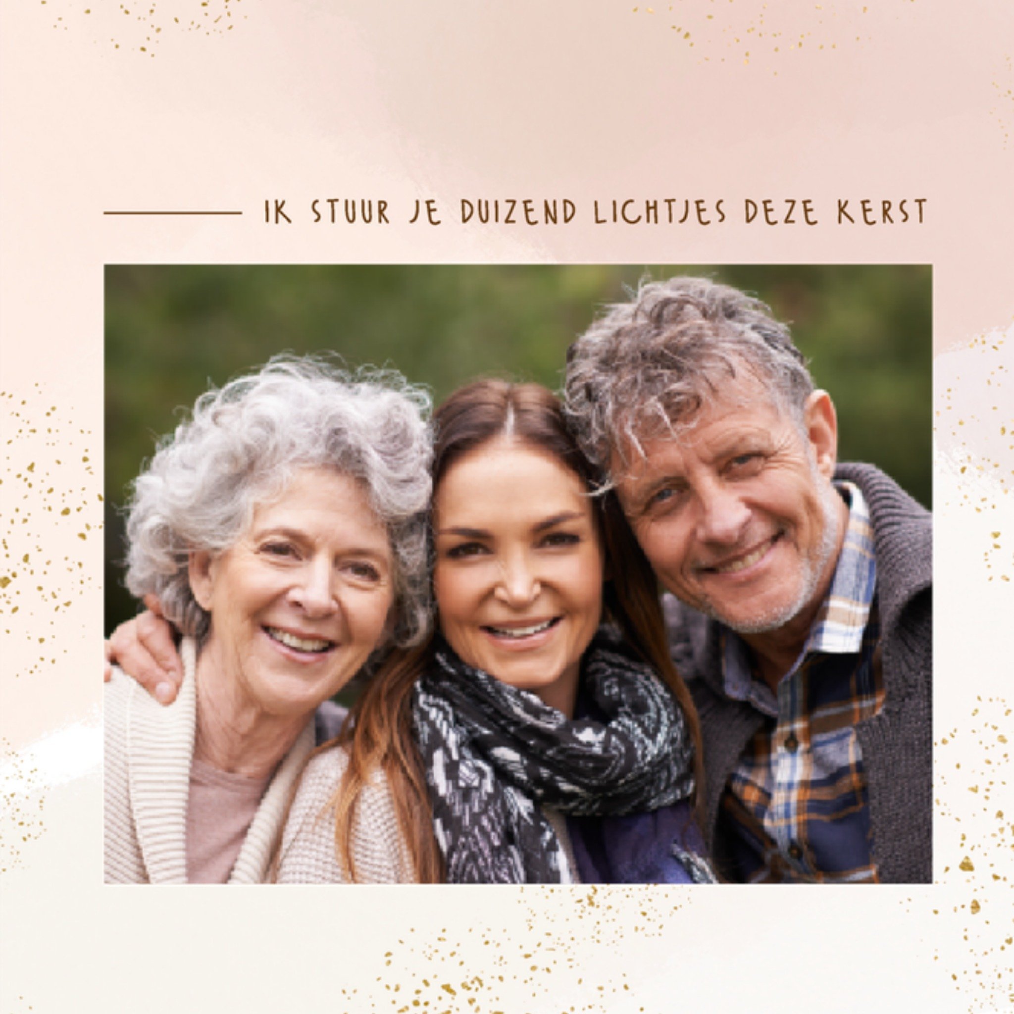 Greetz Kerstkaart Duizend lichtjes Met foto Vierkant