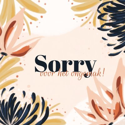 Sorry Voor Het Ongemak Geïllustreerd Bloemenpatroon Excuses Kaart
