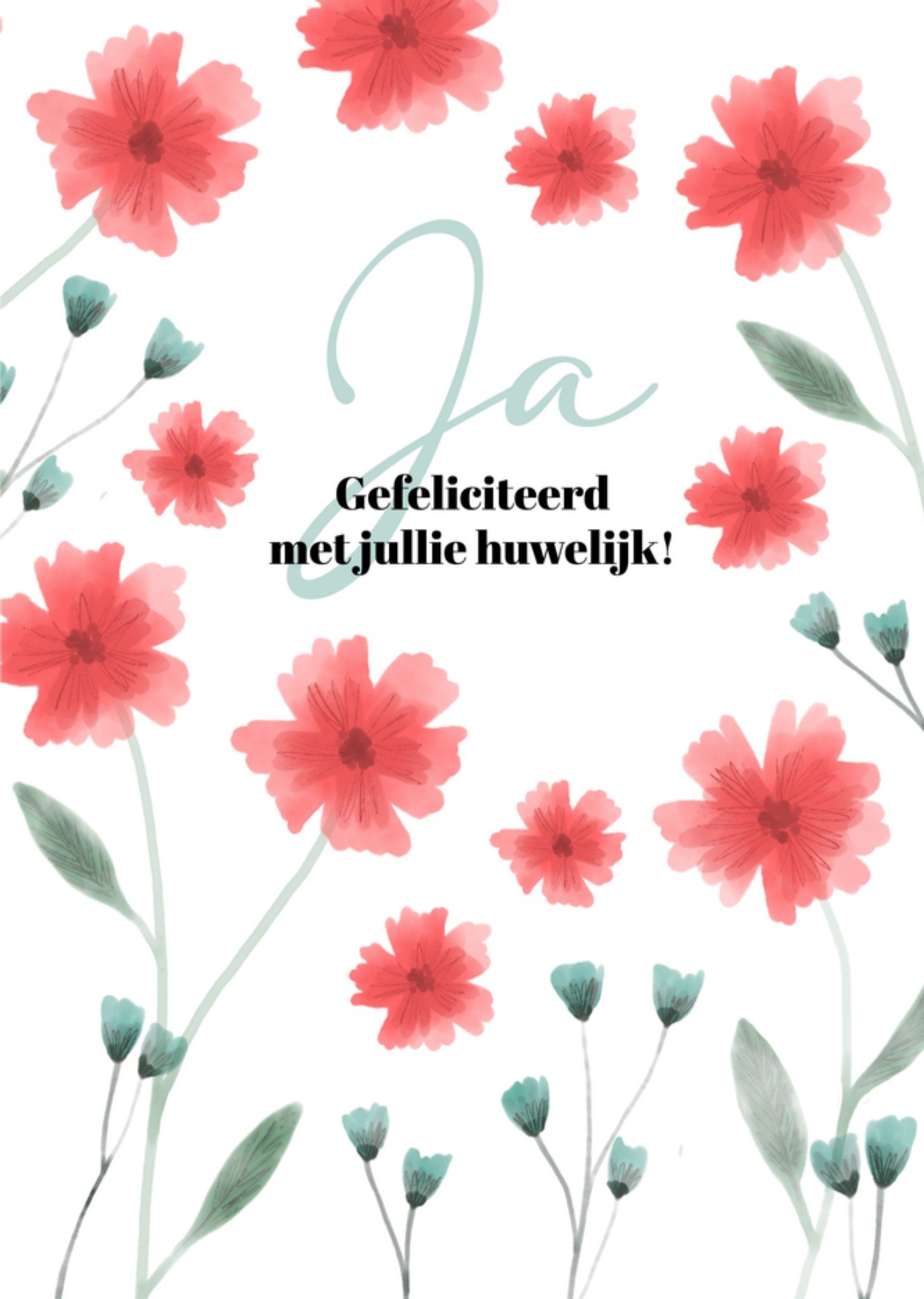 Greetz Huwelijkskaart Bloemen Ja Standard Card