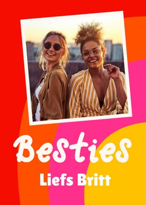 Besties Kleurrijk Patroon Foto Upload Vriendschap Kaart