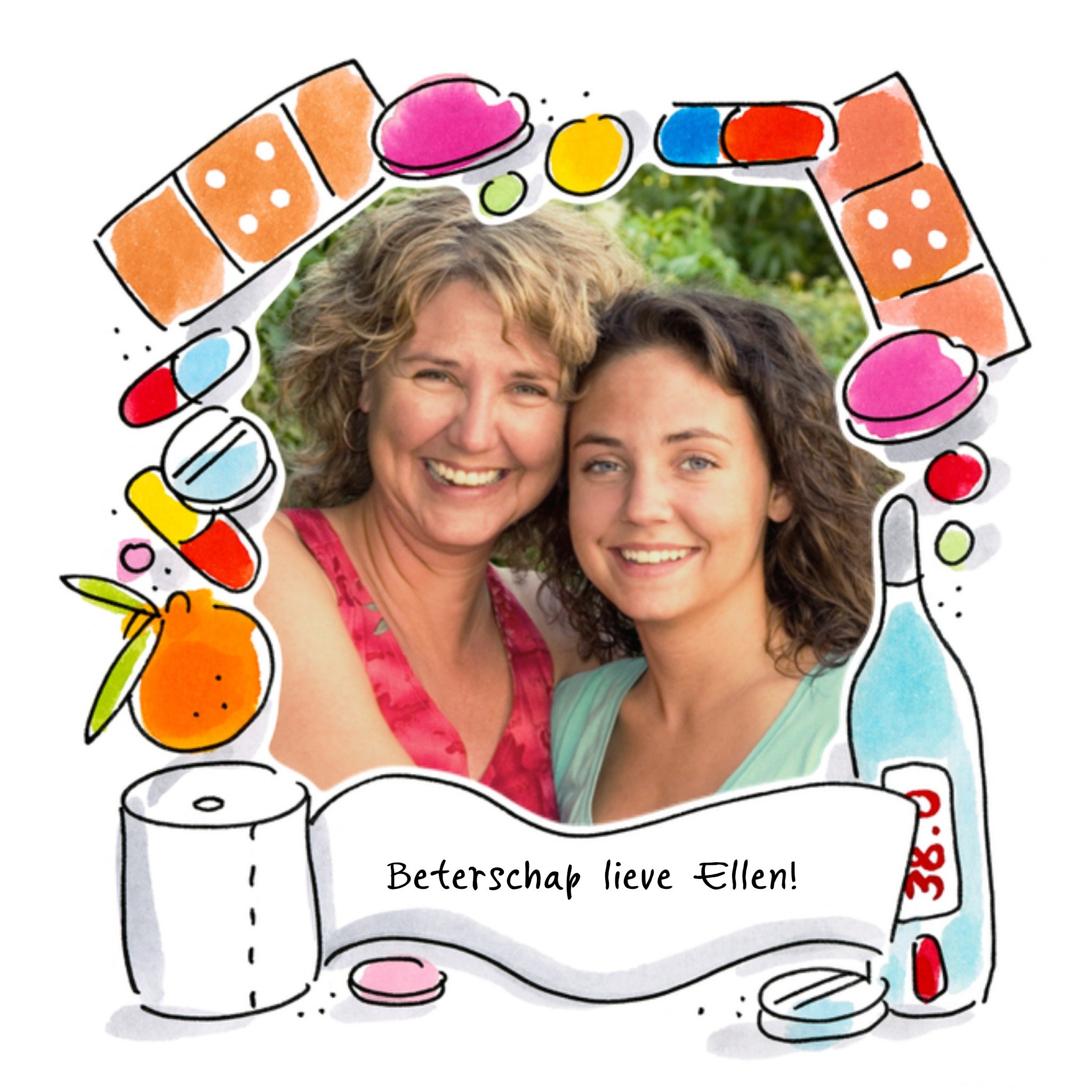 Beterschapskaart Beterschap lieve (naam) Vierkante Kaart Blond Amsterdam