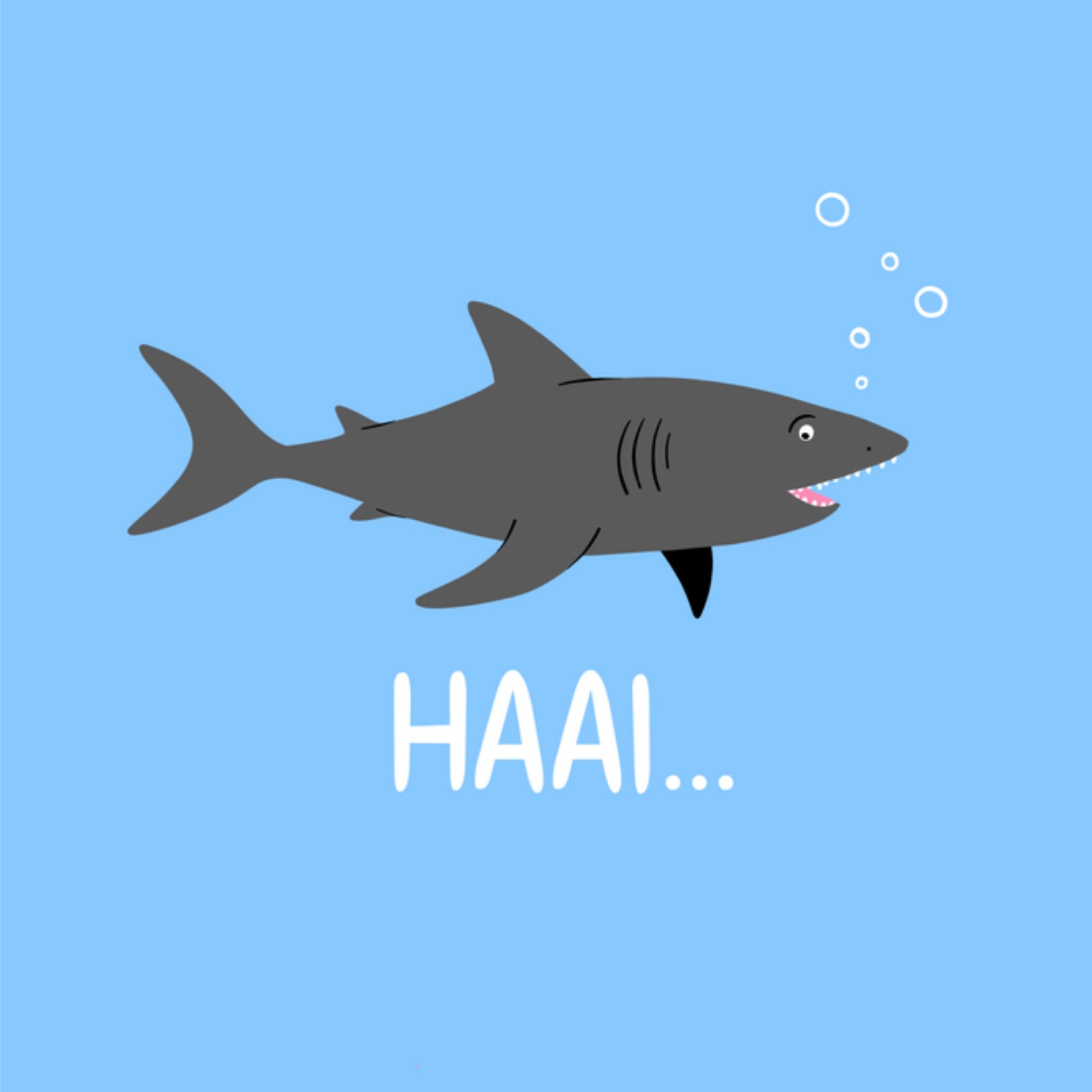 Greetz Zomaar kaart Haai. Vierkant