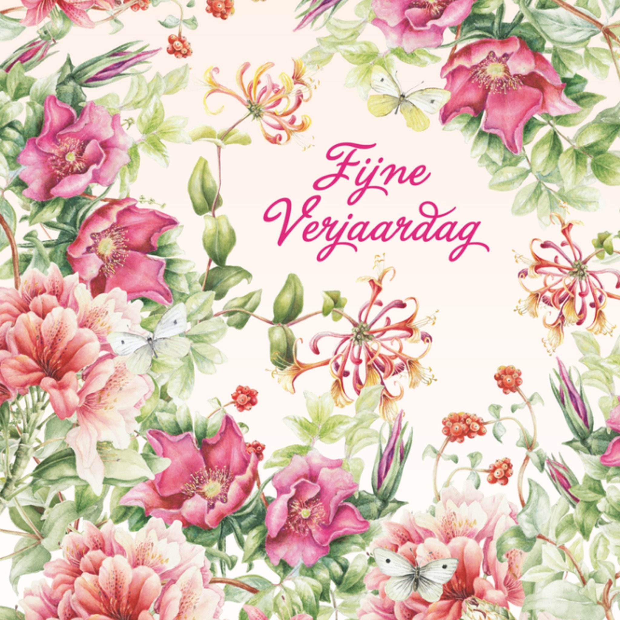 bloemen aan tak Vierkante Kaart Janneke Brinkman