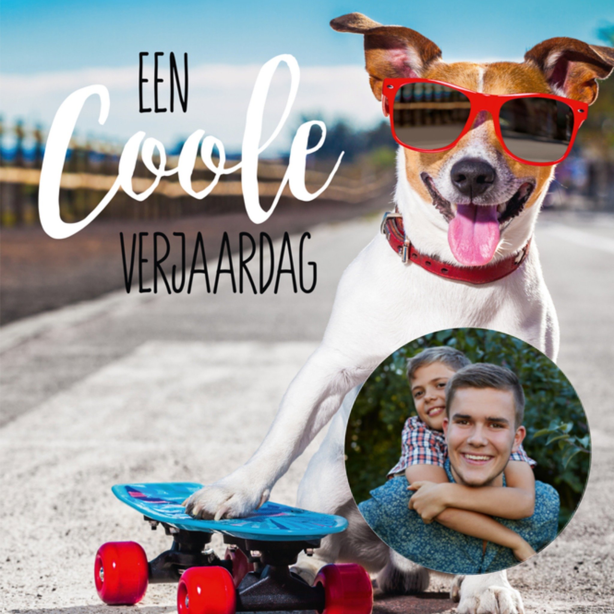 Verjaardag Hond Foto Vierkante Kaart Paperclip