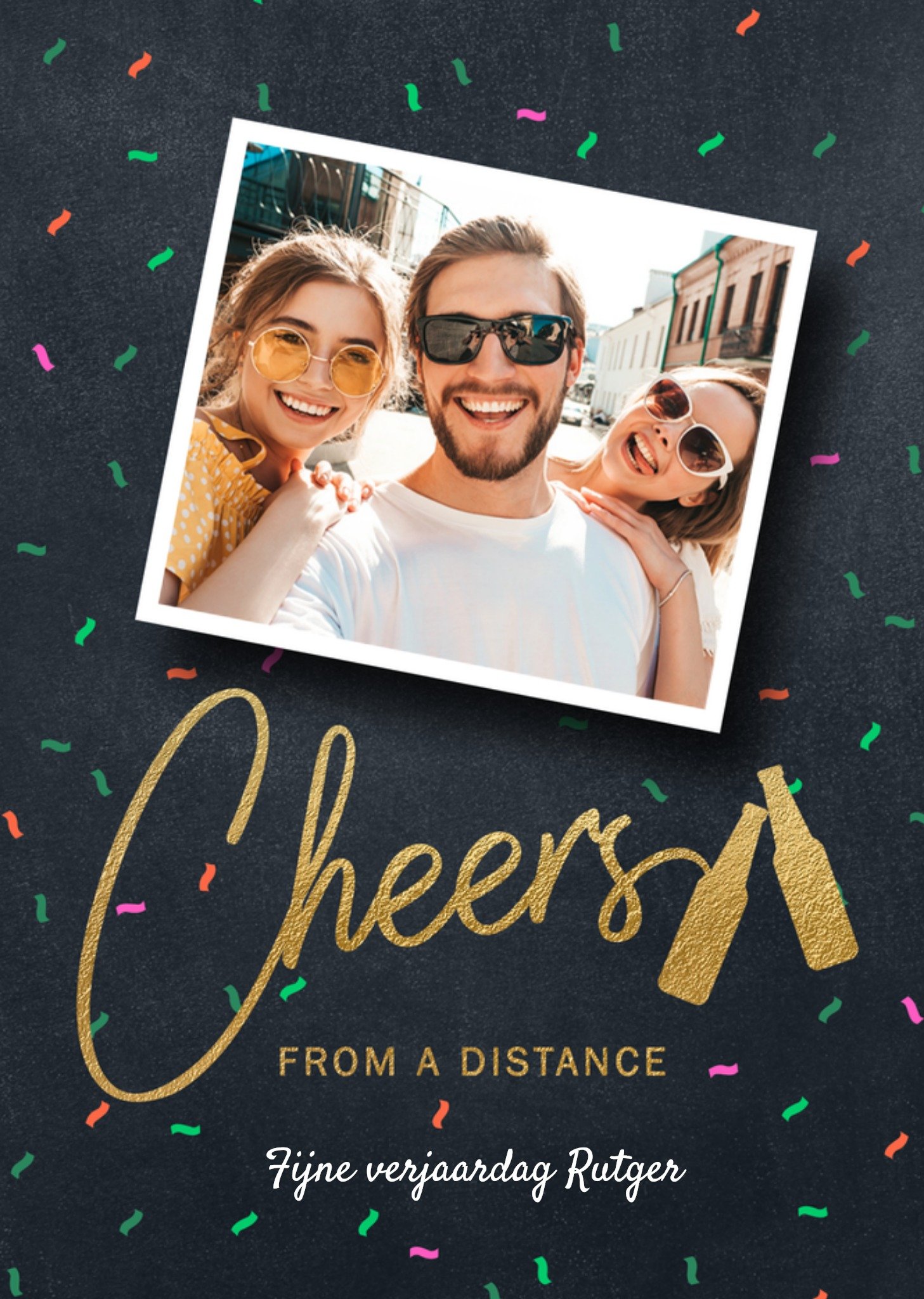 Verjaardag Van een afstand Foto Kaart Luckz