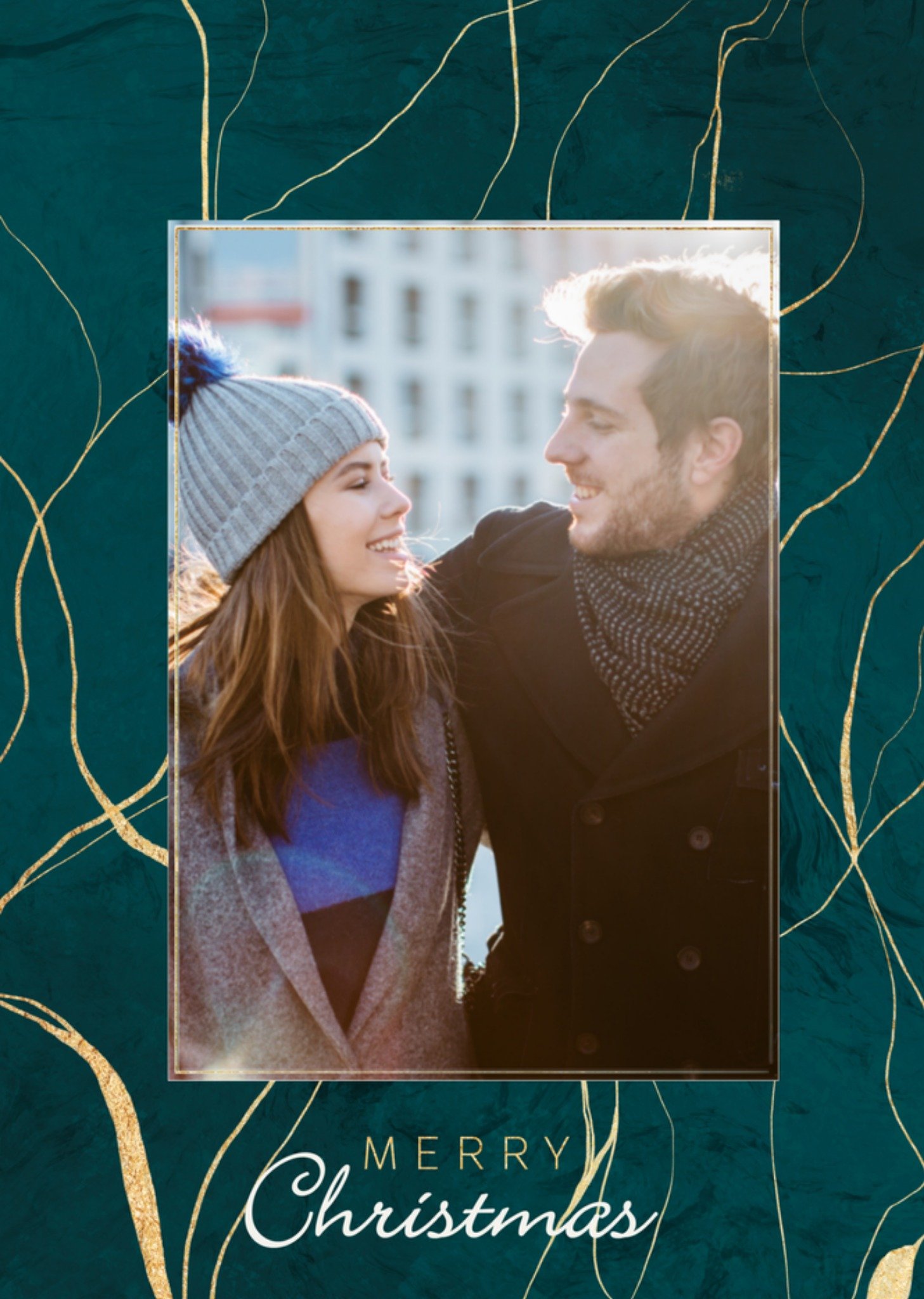 Greetz Kerst Marmer Foto Standard Card