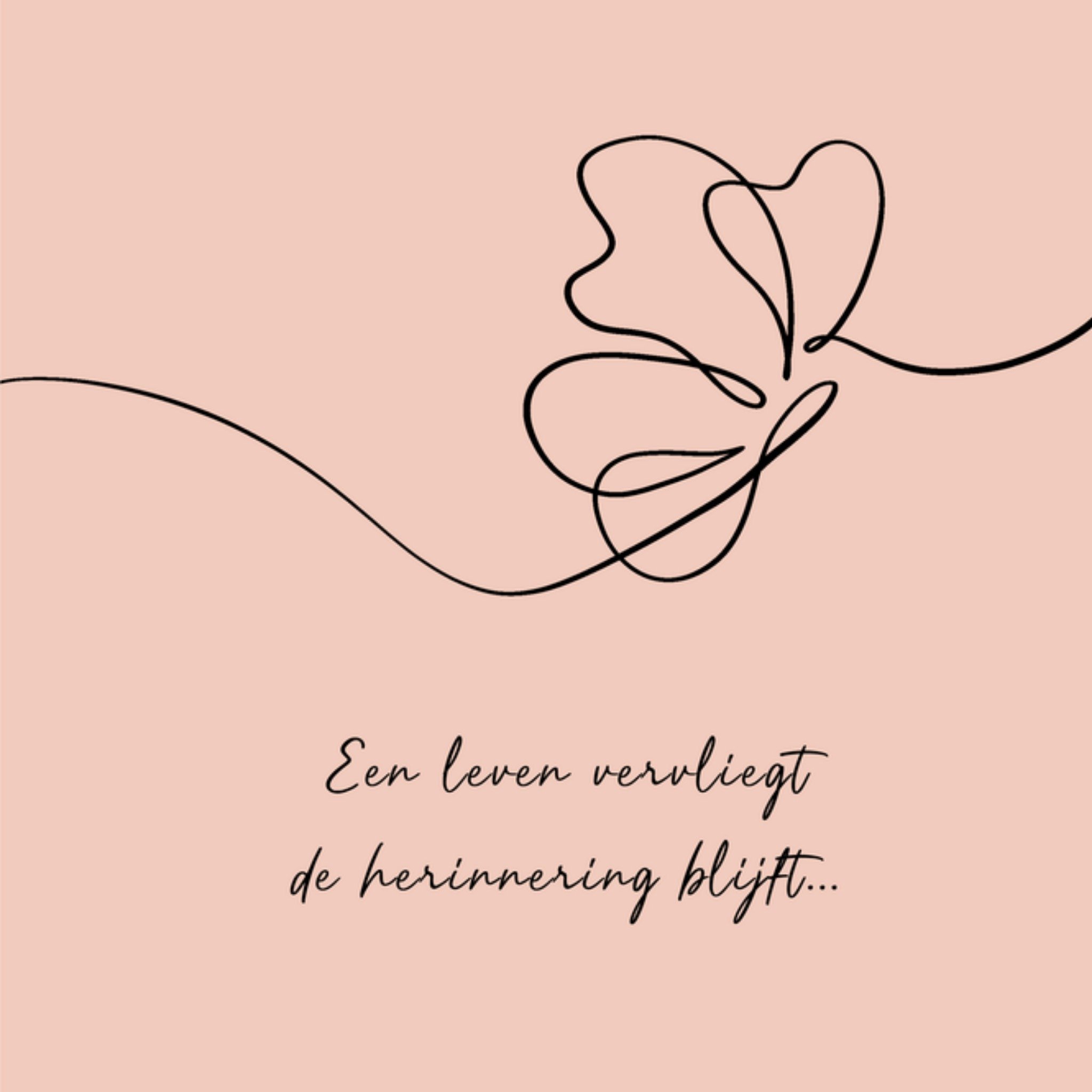 Greetz Condoleancekaart Een leven vervliegt de herinnering blijft Vierkant