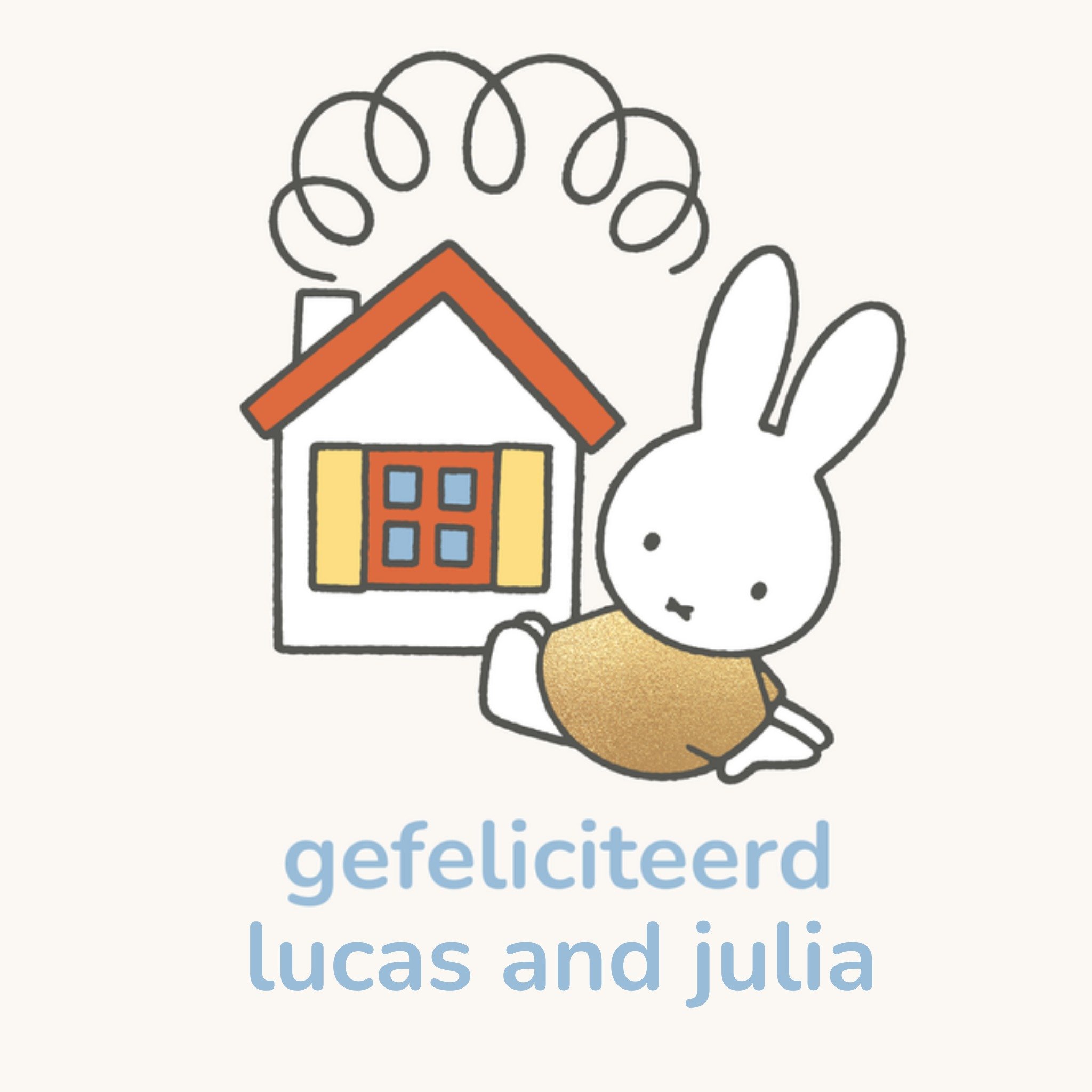 Miffy Nieuwe woning kaart Gefeliciteerd Vierkante Kaart Nijntje