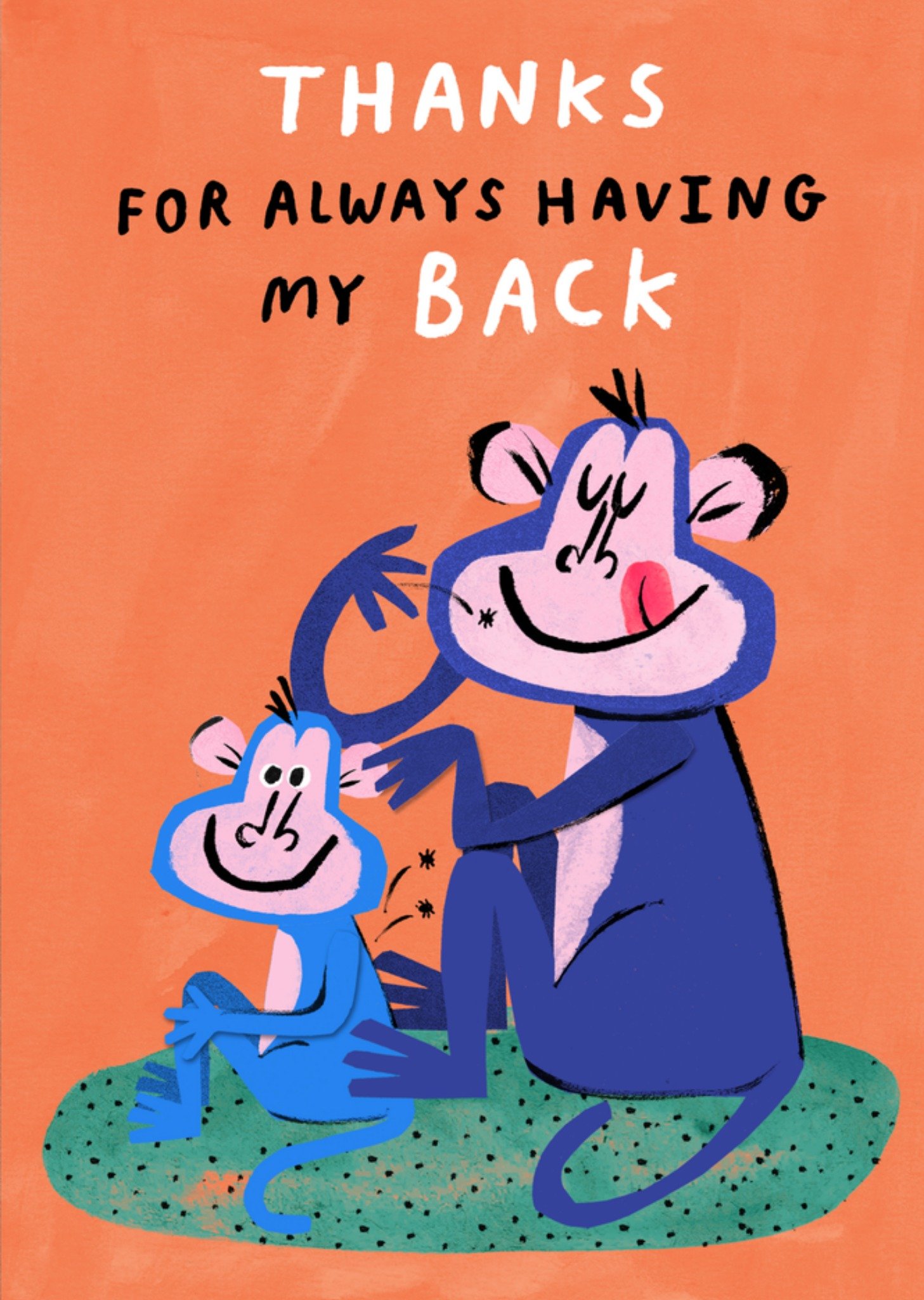 Greetz Bedanktkaart Thanks for always having my back Standard Card