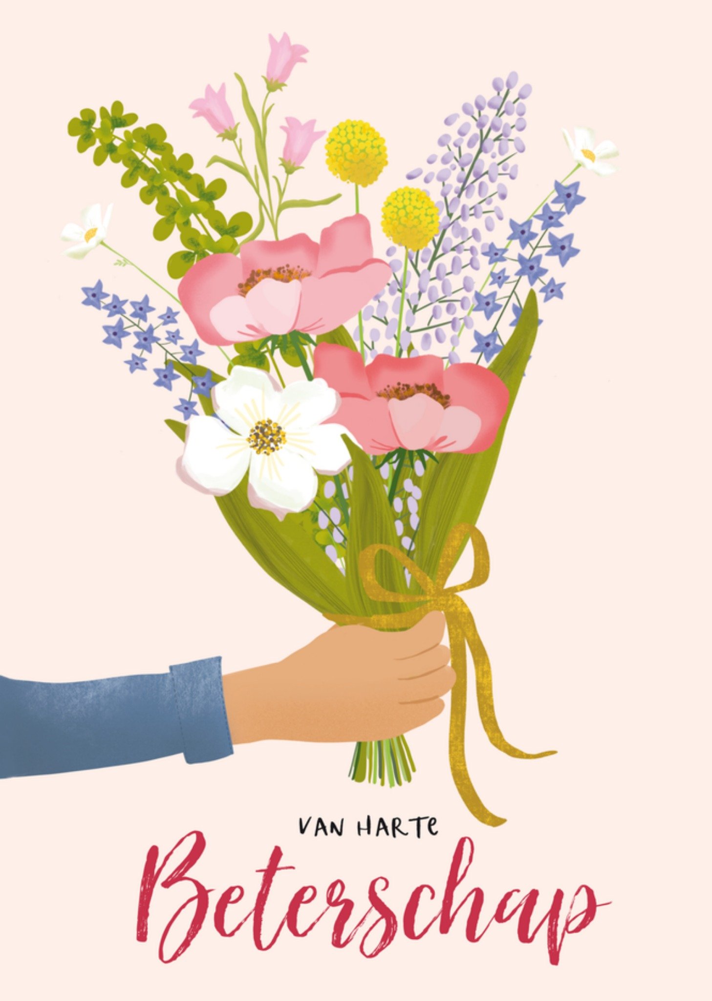 Beterschapskaart Bosje bloemen Kaart Tsjip