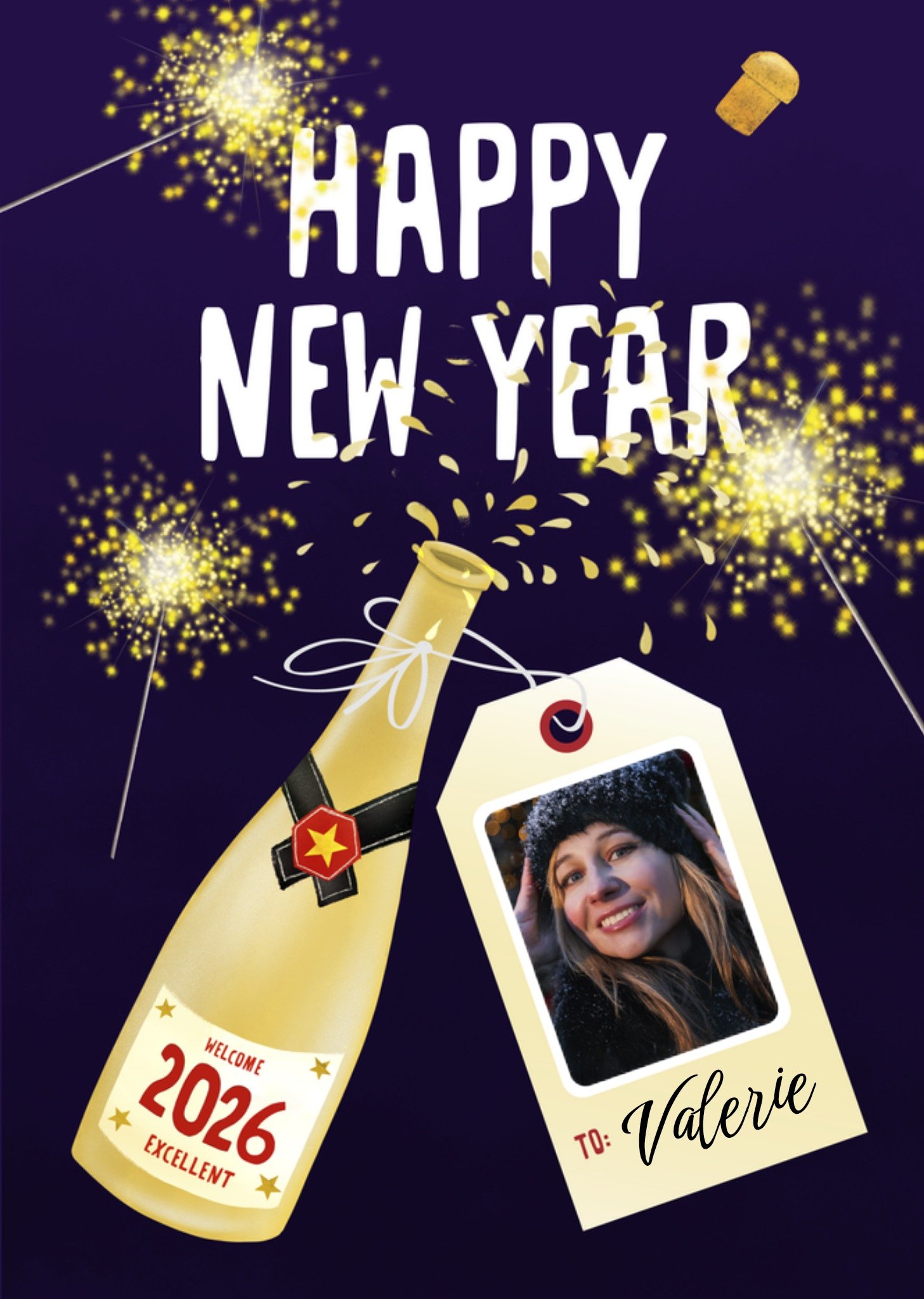 Fishuals Patricia Hooning Nieuwjaarskaart Sterretjes Met foto Standard Card