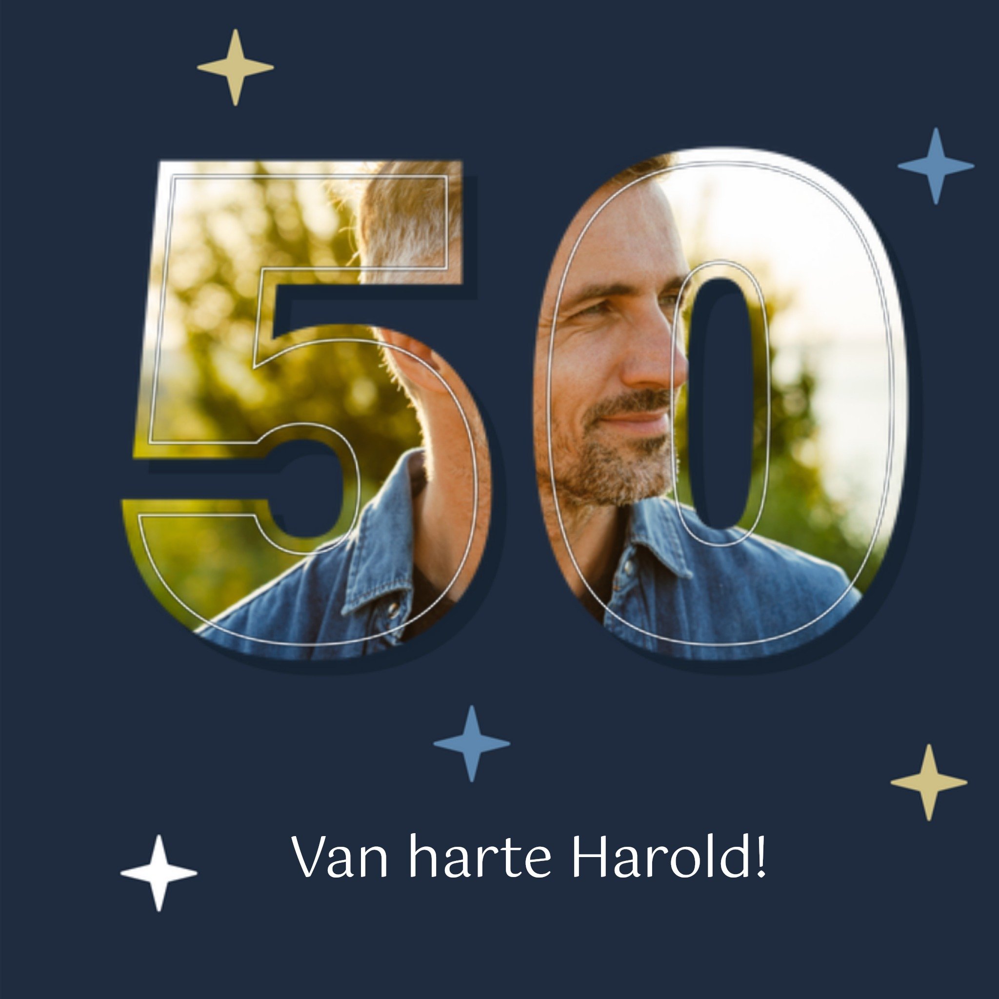 Greetz Verjaardagskaart 50 jaar fotokaart Vierkant