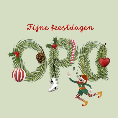 Patricia Hooning | Kerstkaart | Fijne Feestdagen Opa