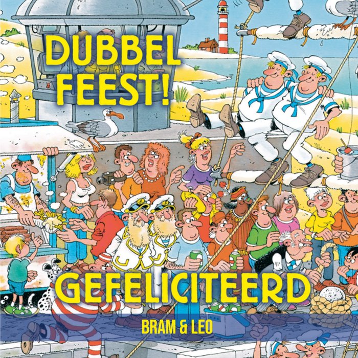 Jan van Haasteren | Verjaardagskaart | Dubbel feest | Tweeling