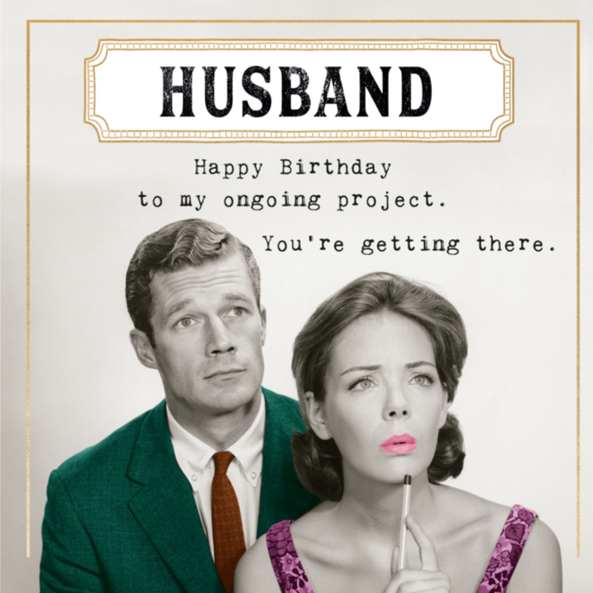 Verjaardagskaart man Vierkante Kaart Pigment